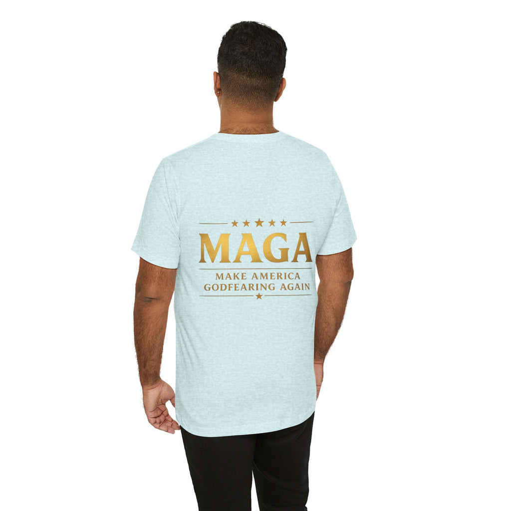 MAGA Gold Letter T-Shirt — "Make America Great Again" Printify