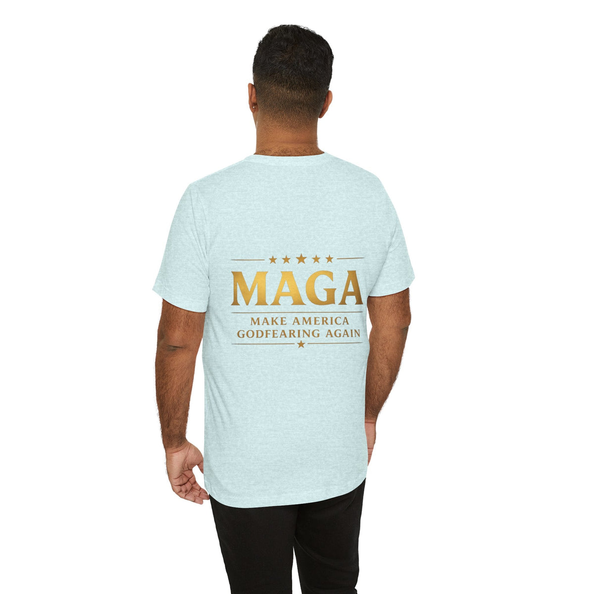 MAGA Gold Letter T-Shirt — "Make America Great Again" Printify