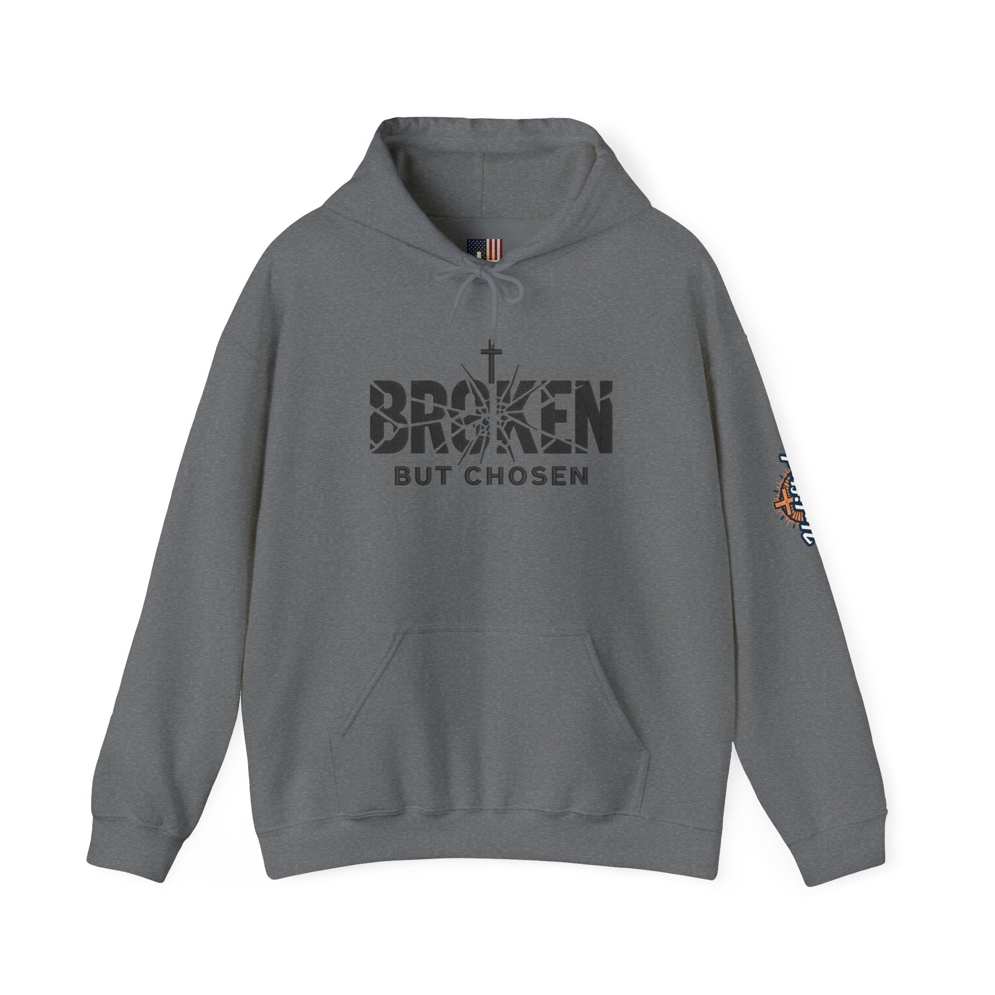 Broken But Chosen Hoodie — Christian Faith Graphic Sweatshirt Printify
