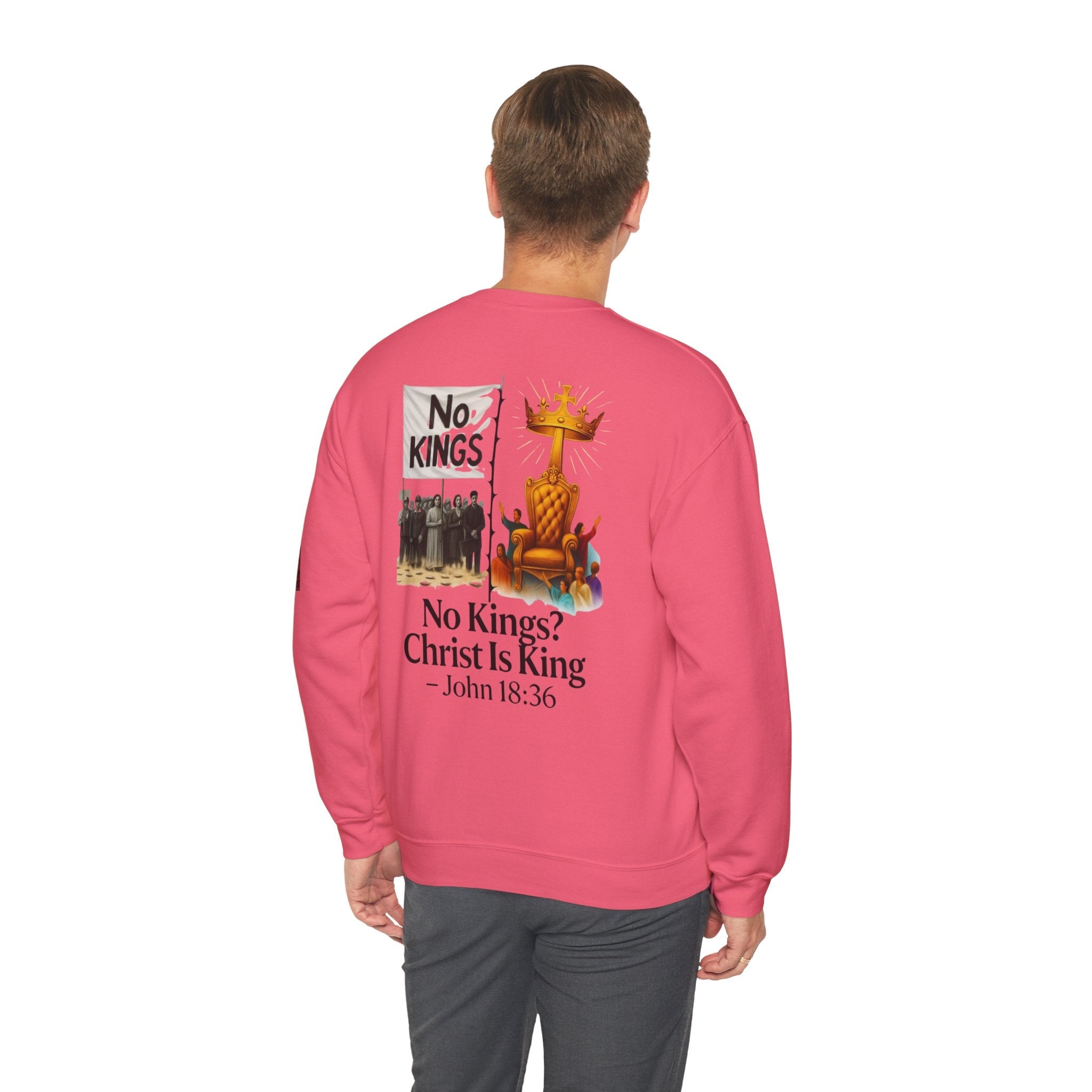 No Kings? Christ is King Sweatshirt – Bold Christian Hoodie for Sovereign Faith Printify