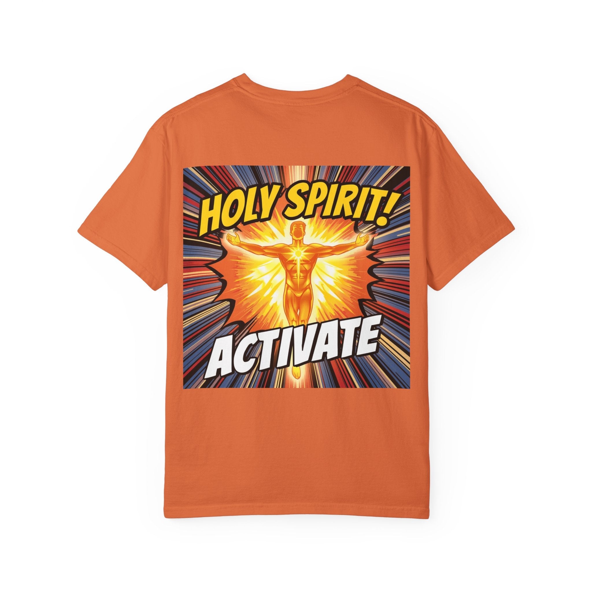 Holy Spirit Activate T-shirt – Superhero Christian T-shirt with Vibrant Power-Up Design for Faith-Fueled Boldness Printify