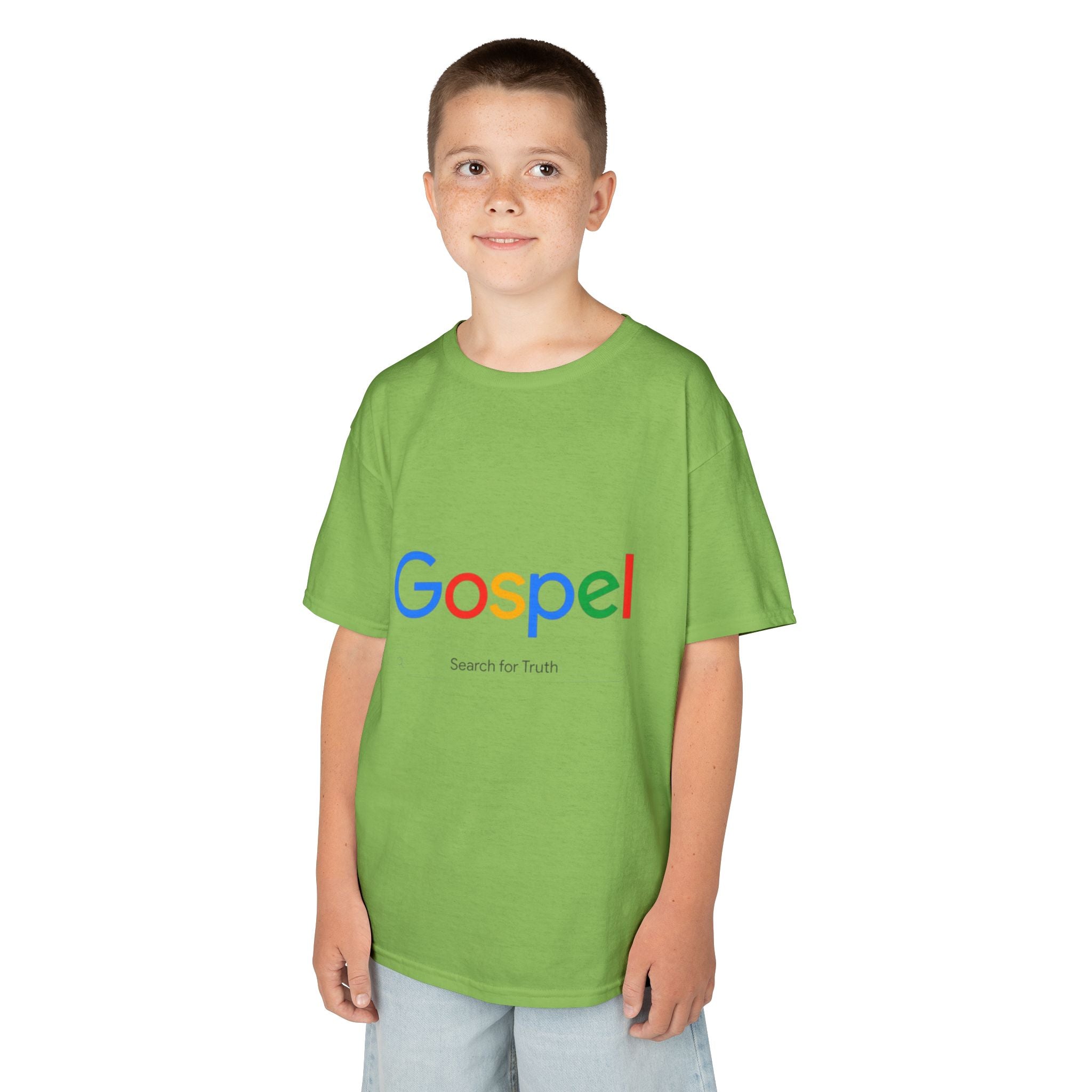Kids Tee — "Gospel" Colorful Search-Style Logo Printify