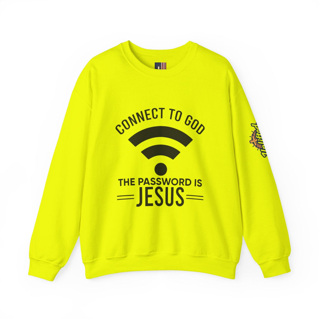 Connect to God Sweatshirt - WIFI Password is Jesus - Funny Christian Faith Sweatshirt Printify
