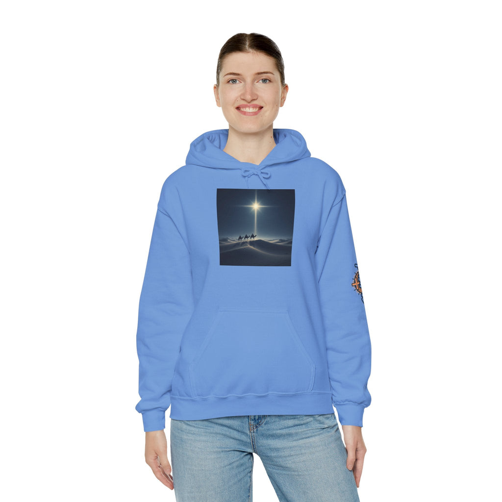 3 Wise Men Hoodie – Magi Camels Nativity Journey Christian Christmas Sweatshirt for Epiphany Faith & Holy Night Printify