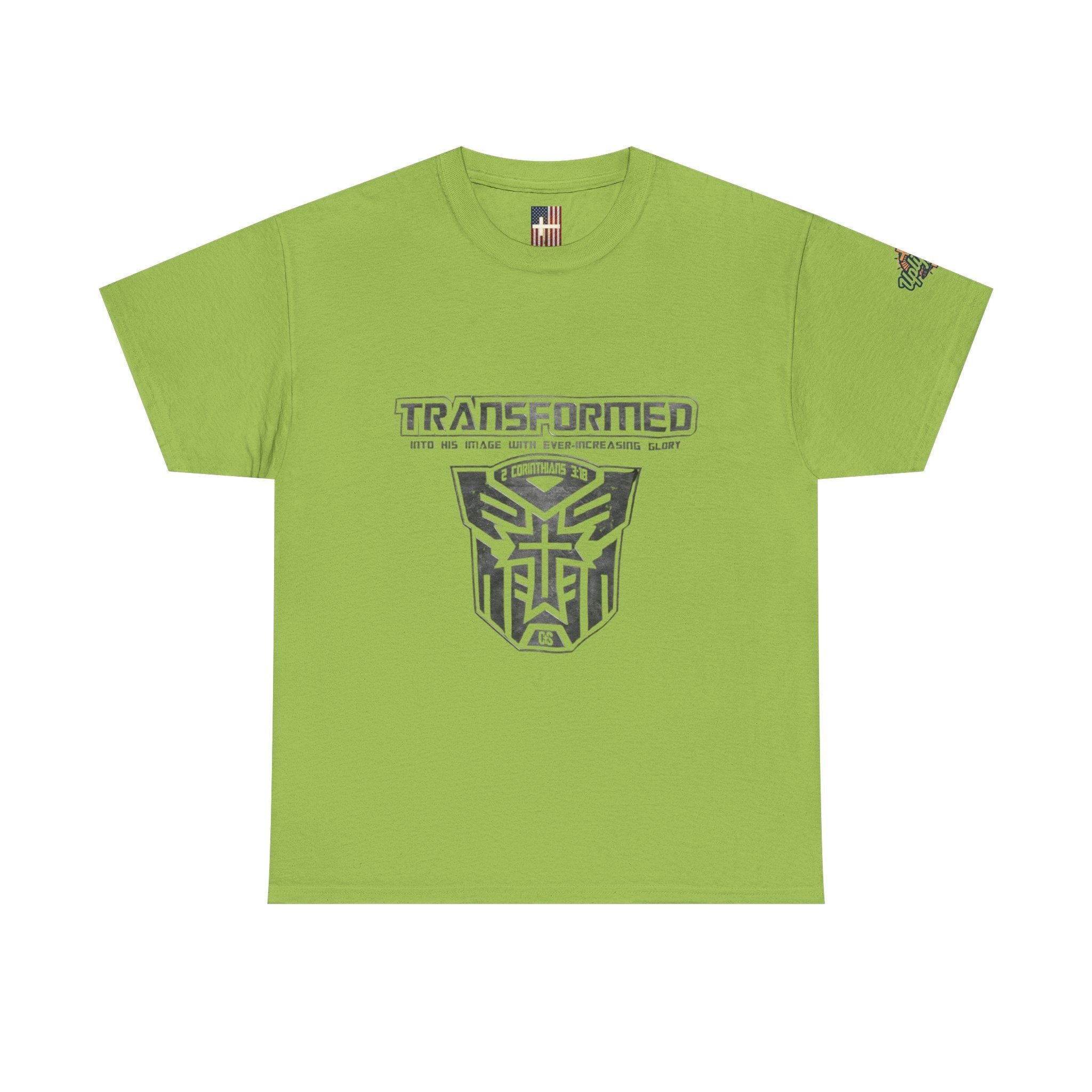 Transformer Logo Christian T-shirt | 2 Corinthians 3:18 Bible Verse T-shirt Printify