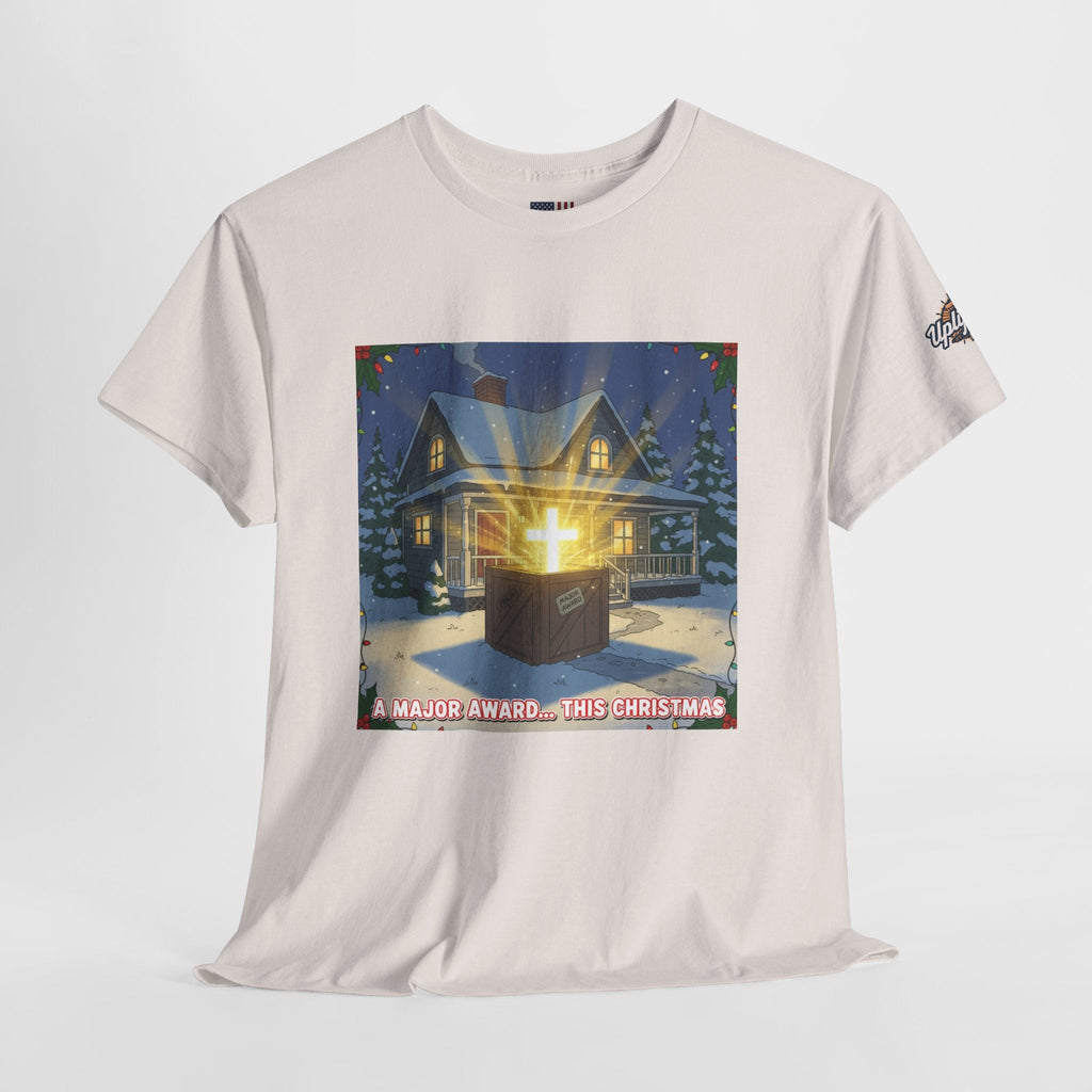 A Major Award This Christmas T-shirt – Fragile Leg Lamp Parody Cross Unboxing Christian T-shirt for Hilarious Faith & Holiday Glow Printify