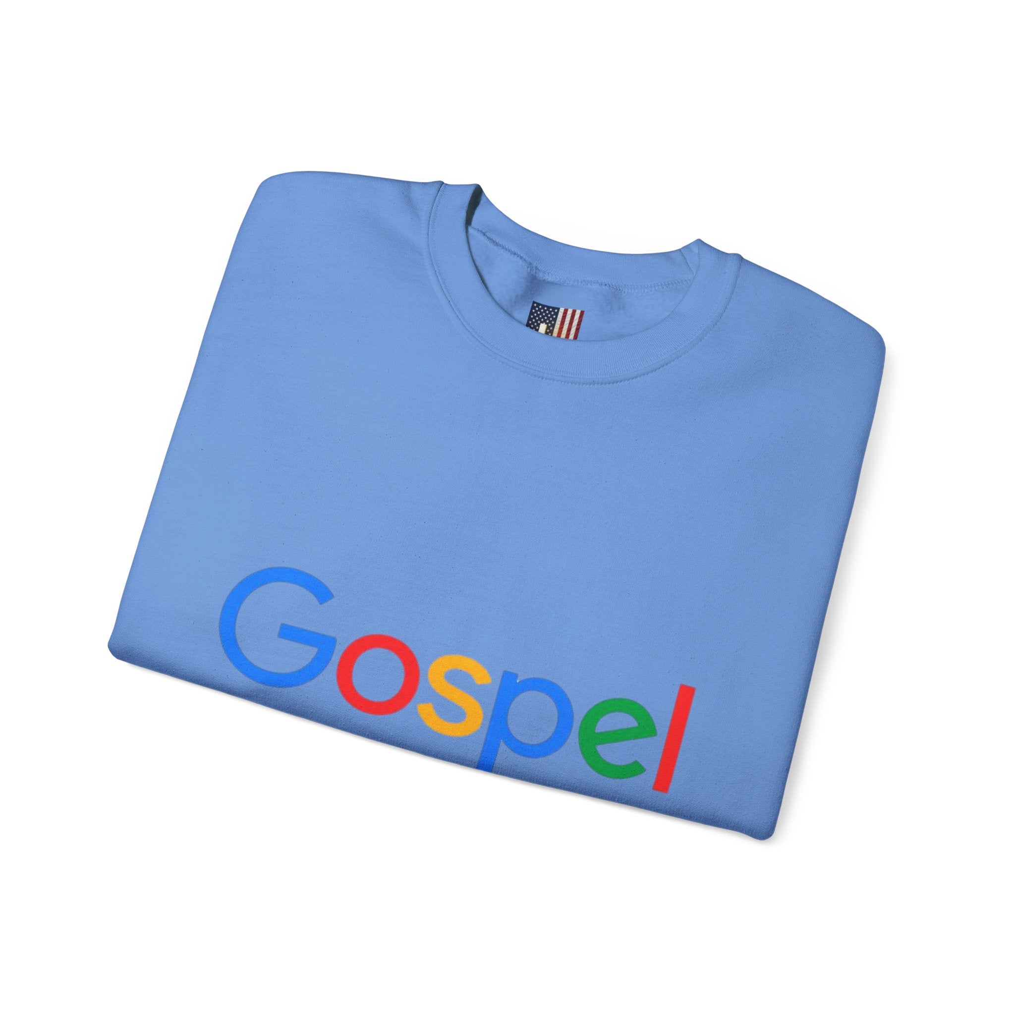 Gospel Graphic Sweatshirt — "Gospel" Colorful Logo Christian Sweatshirt Printify