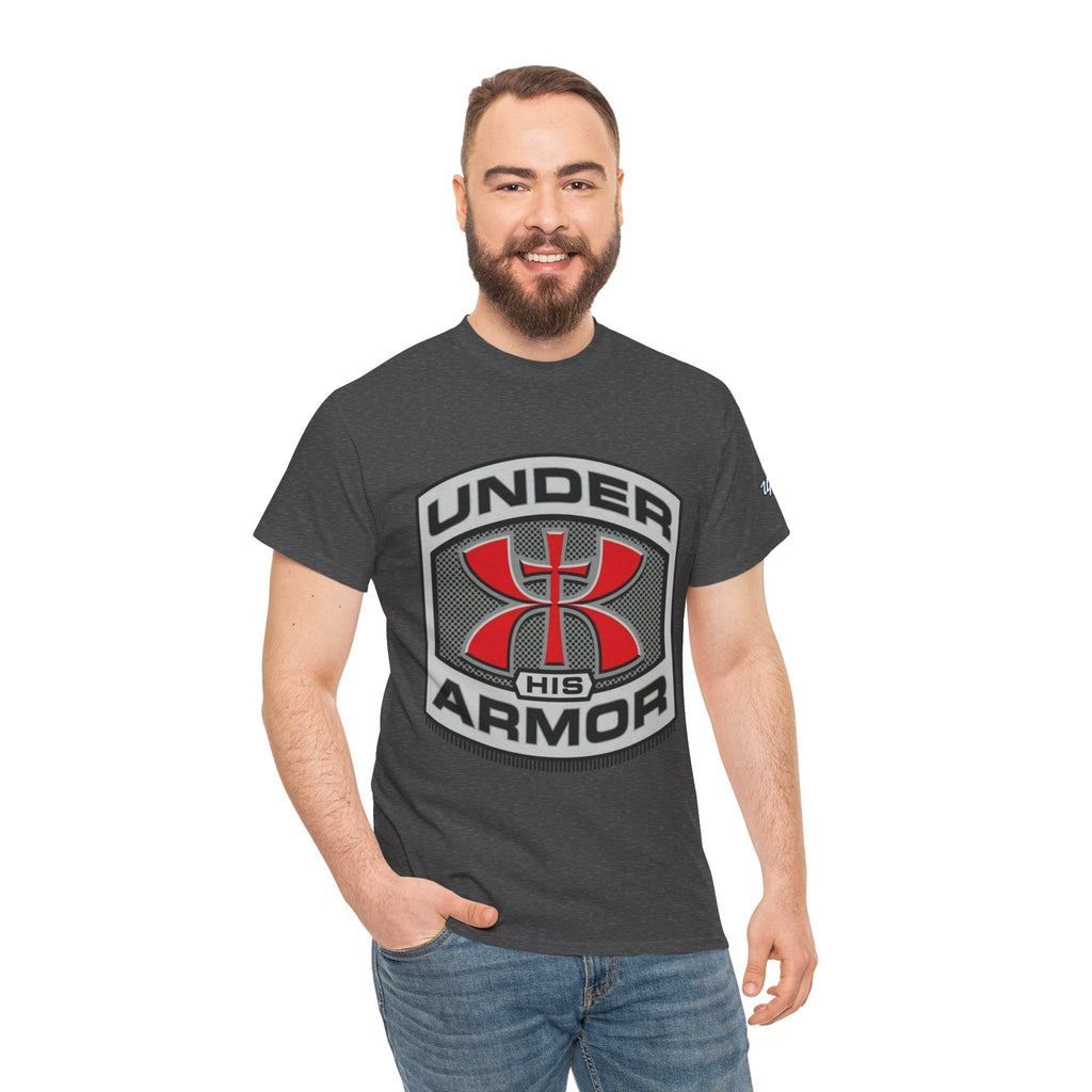 Under HIS Armor Christian T-Shirt — Faith-Inspired Under Armour Style Printify