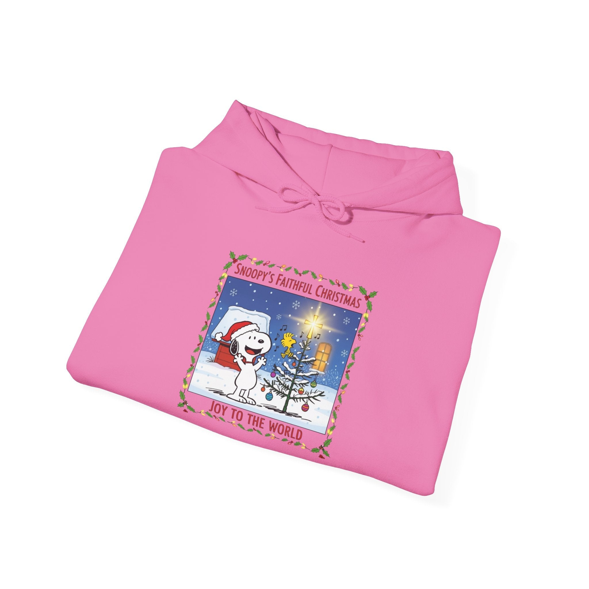 🎄 Faithful Christmas Friends – Christian Holiday Hoodie | Festive Tree & Cartoon Duo | Heartwarming Christmas Tee by Uplifted Gear Printify