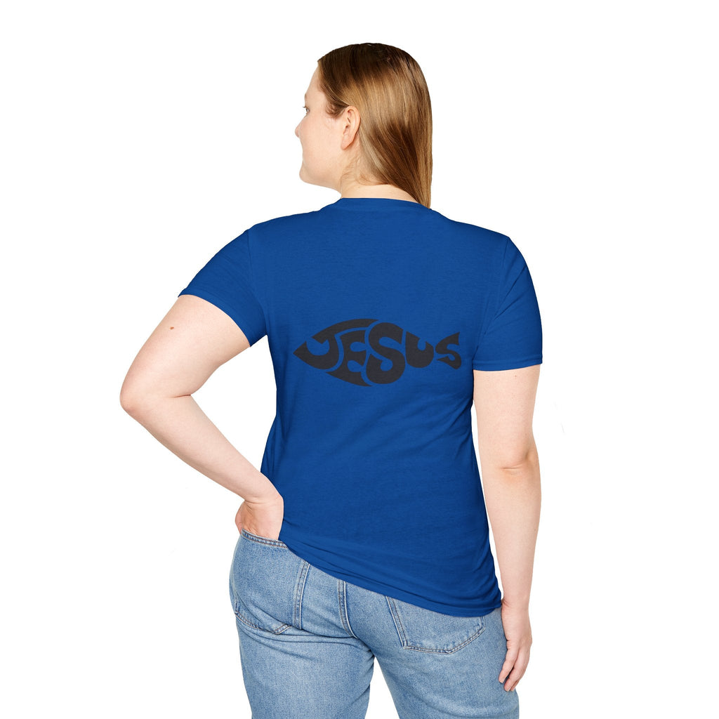 Ichthus Jesus Fish T-shirt - Jesus Word Art - Christian Faith Symbol T-shirt Printify
