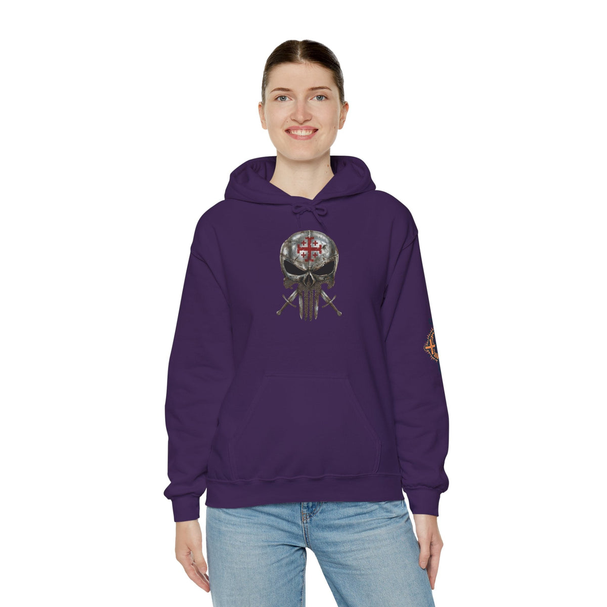 Crusader Knight Christian Skull Hoodie - Warrior Armor of God Hoodie Printify