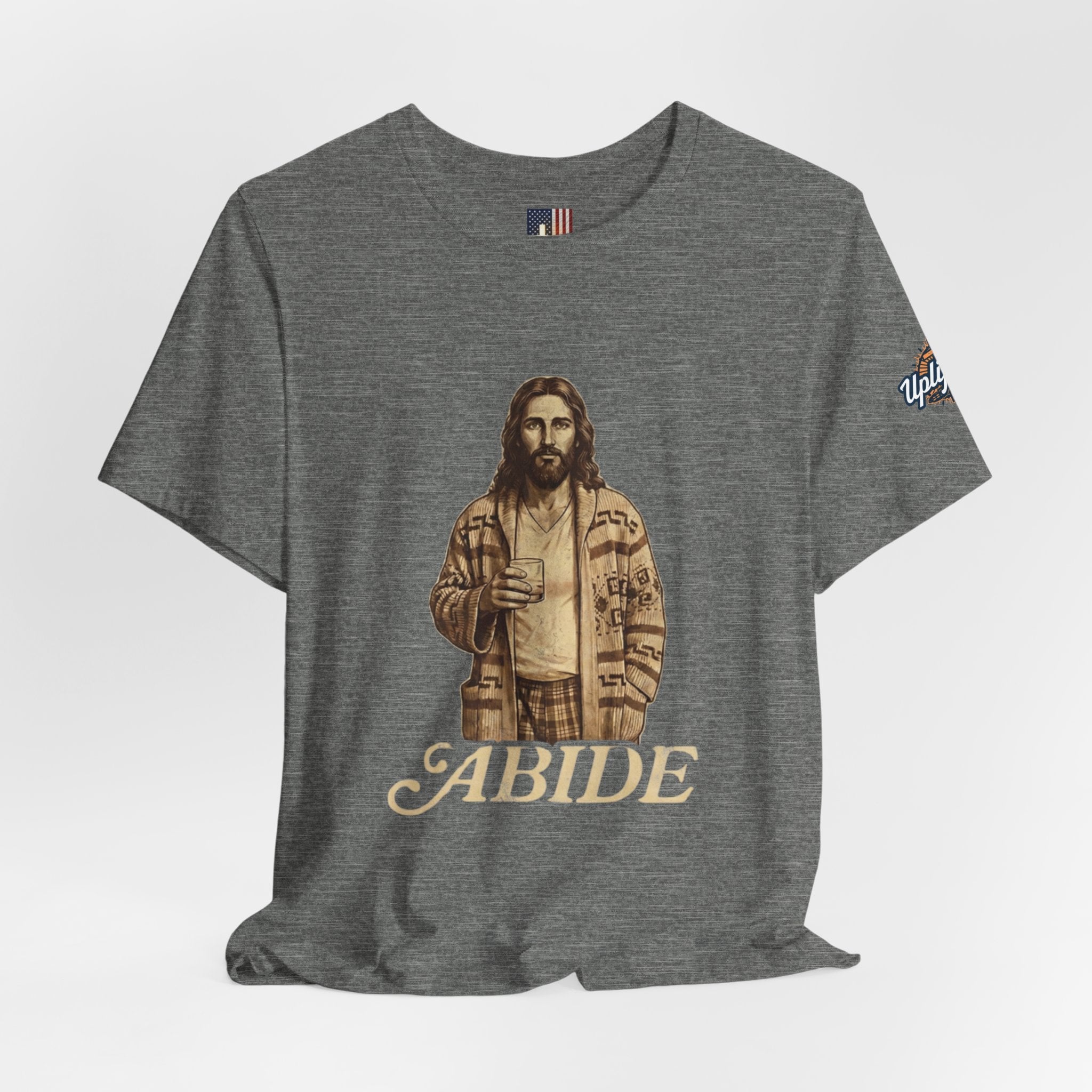 Abide Vintage Jesus Tee — "The Dude" Graphic Christian T-Shirt Printify