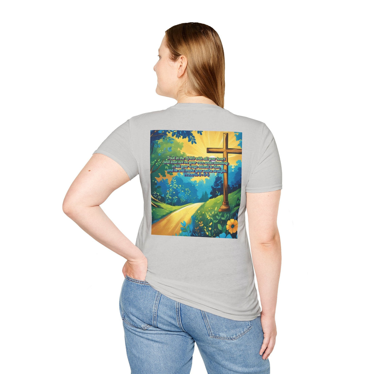 Trust in The Lord Proverbs 3:5-6 Biblical Design Unisex Softstyle T-Shirt Printify