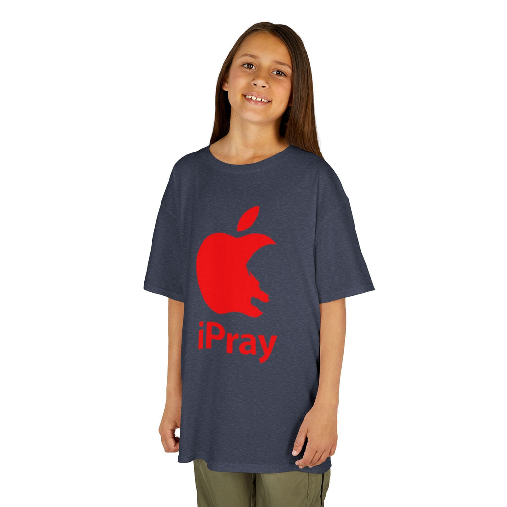 Kids Graphic Tee — Red iPray Logo Prayer Shirt for Children Printify