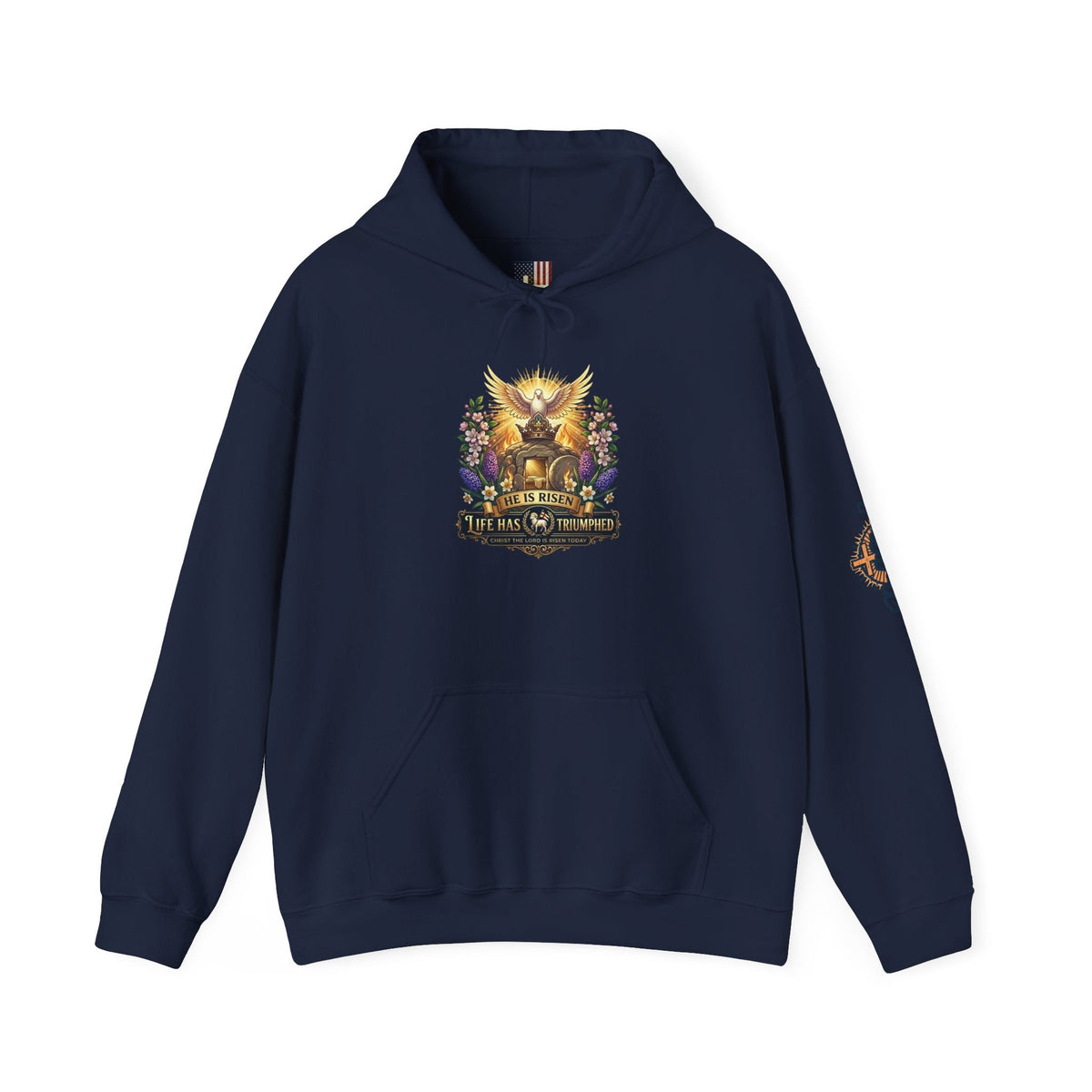 He Is Risen "Life Has Triumphed" Hoodie — Easter Resurrection Christian Hoodie Printify