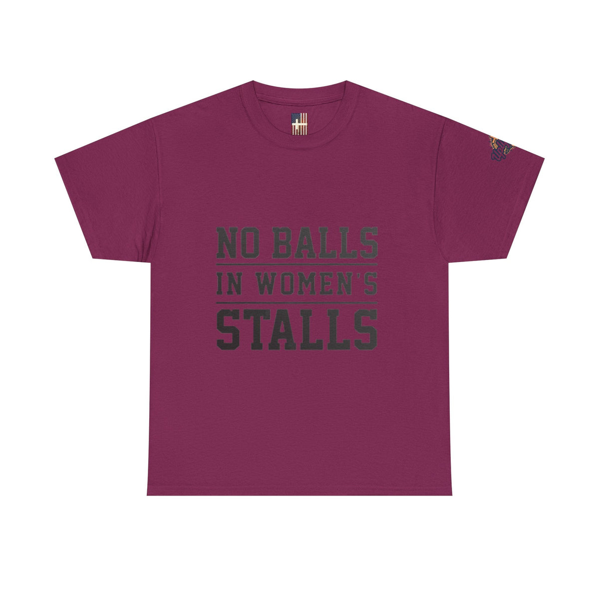No Balls in Women's Stalls Retro Protest T-Shirt Printify