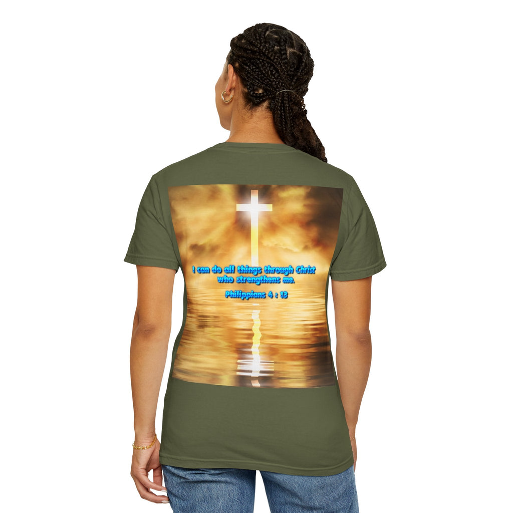 Bible Verse Unisex Garment-Dyed T-shirt -  Philippians 4 : 13 Printify