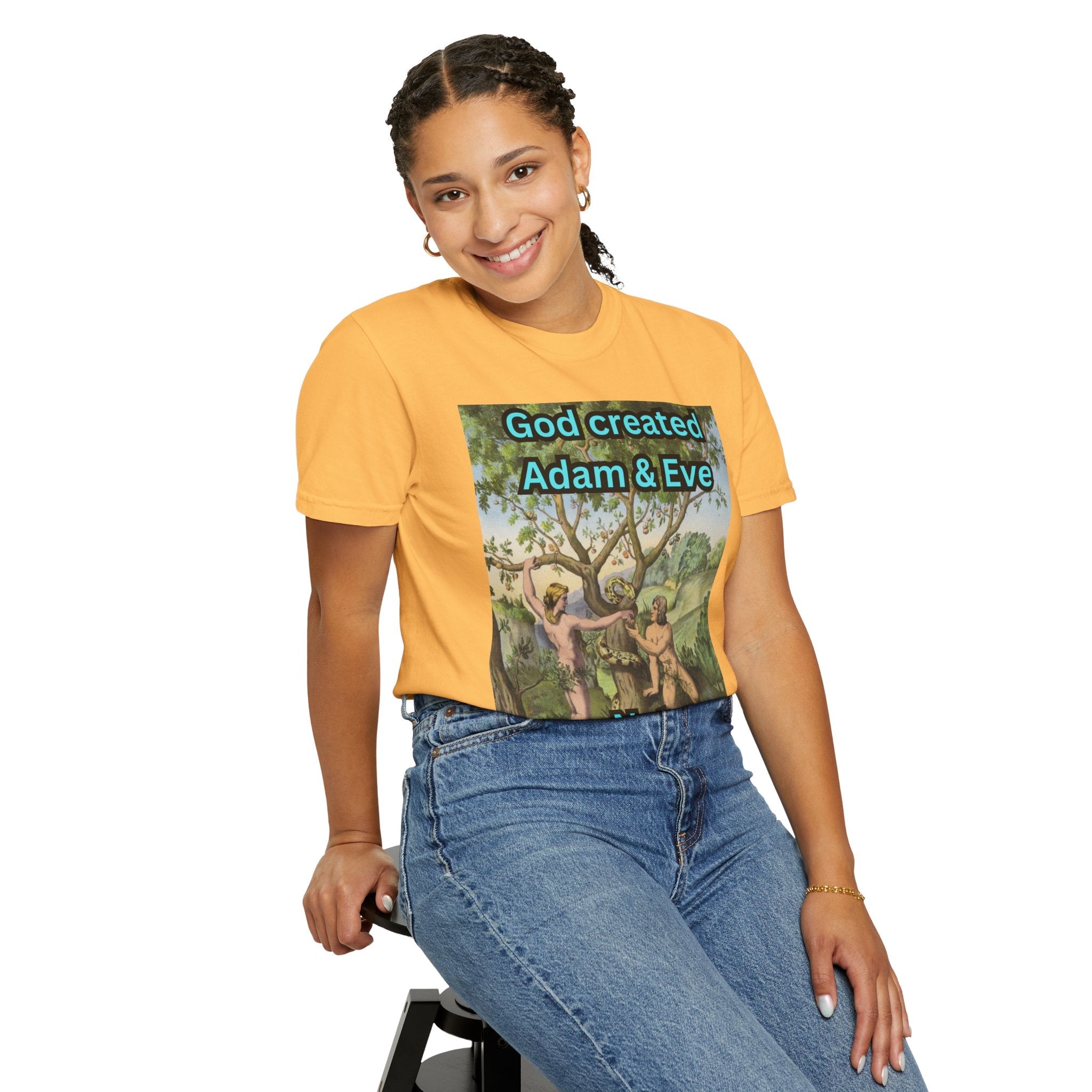 God Created Adam and Eve T-Shirt – Biblical Truth Christian Tee for Bold Faith Printify