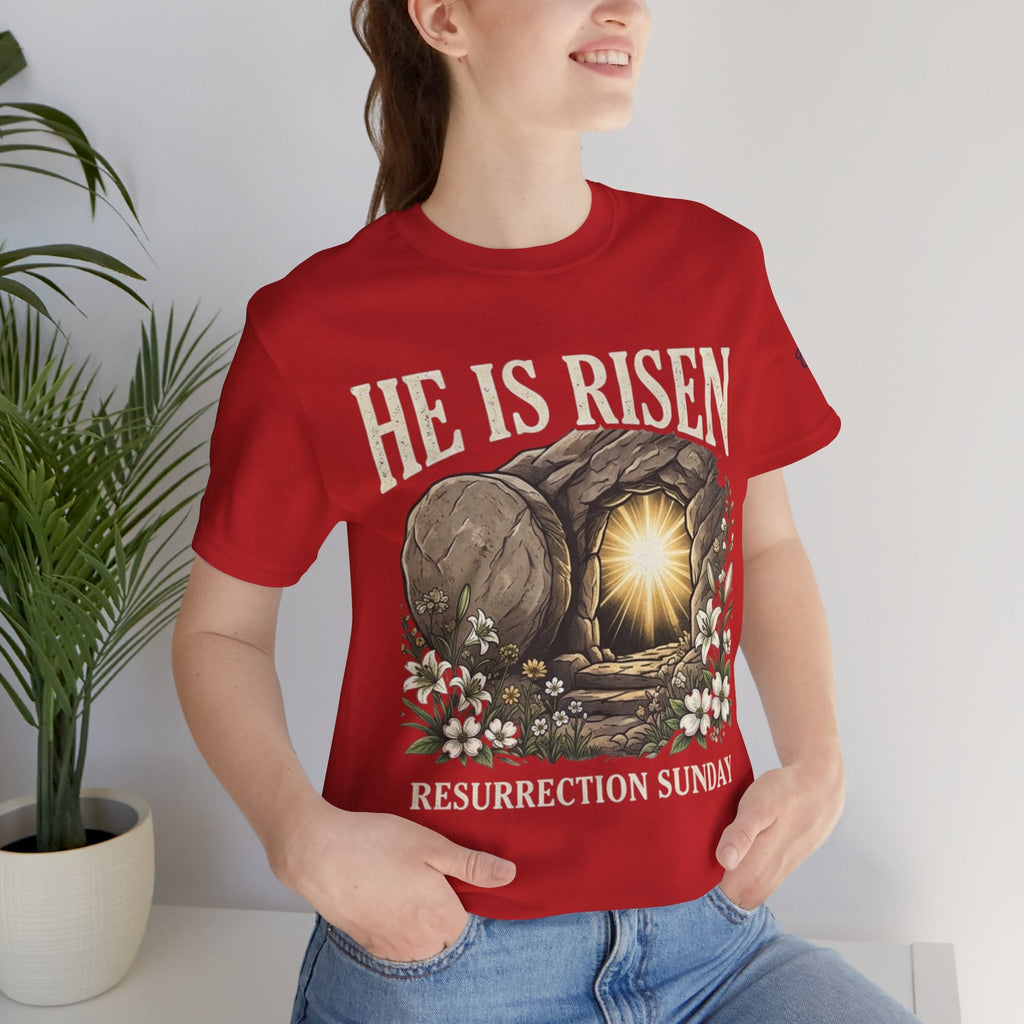 He Is Risen T-Shirt — Jesus Christ Resurrection Easter Tee Printify