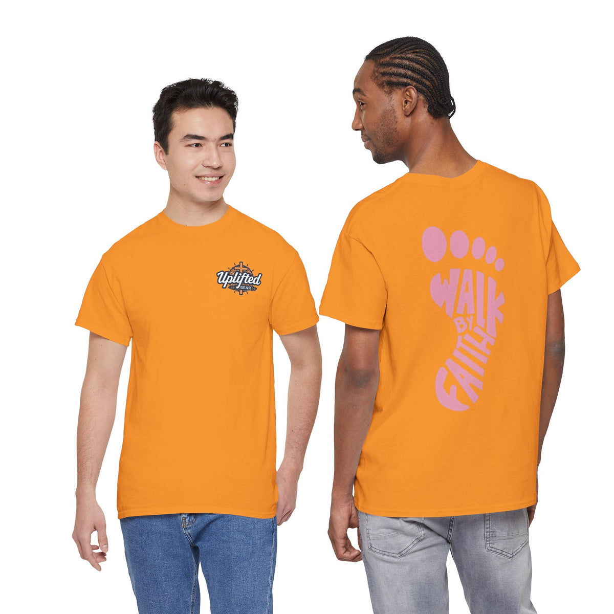 Walk By Faith Footprint T-Shirt Printify