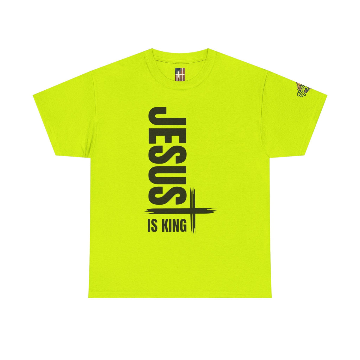 Jesus Is King T-shirt | Modern Typographic Cross Christian T-shirt Printify