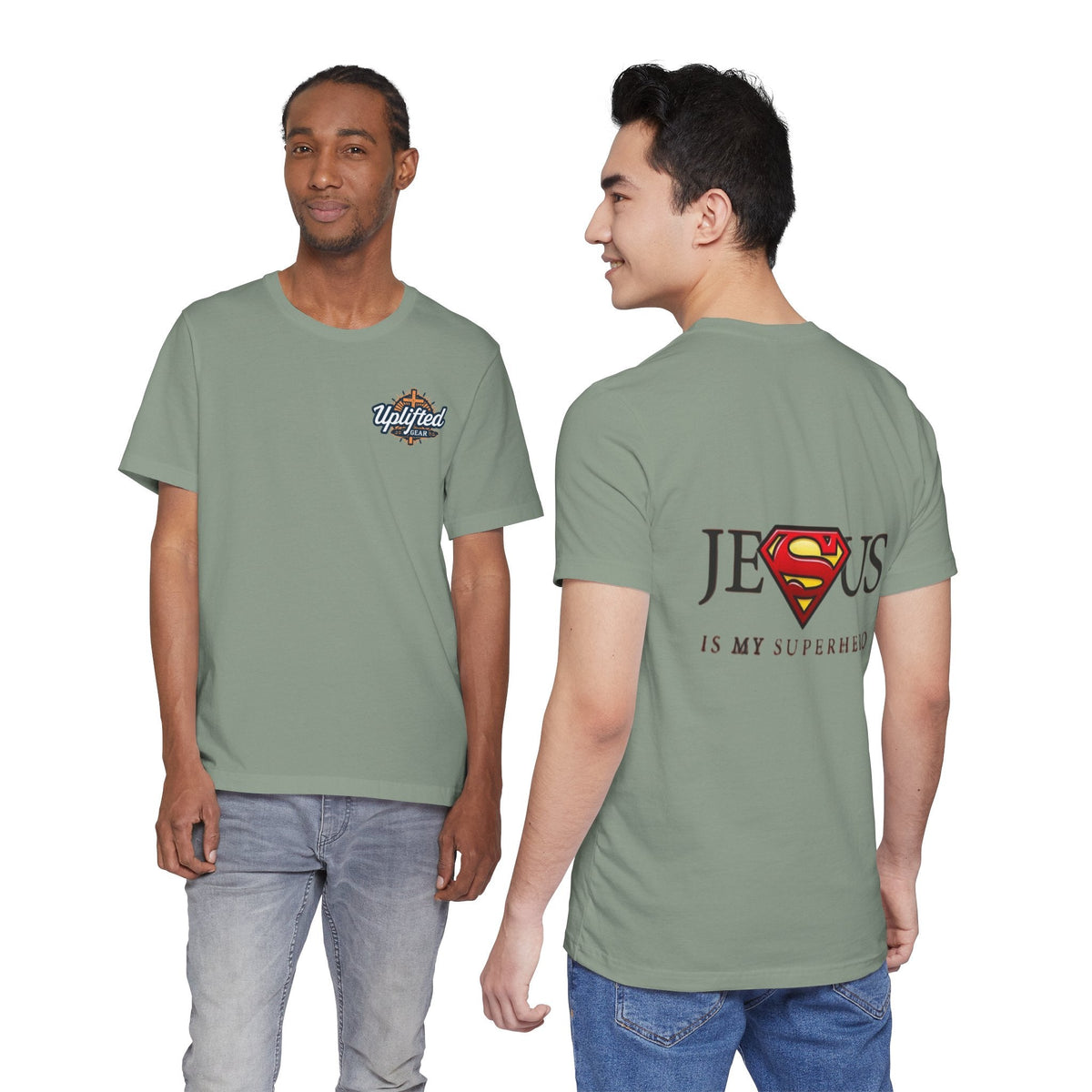 Jesus Is My Superhero T-Shirt — Faith-Based Superman-Inspired Tee Printify