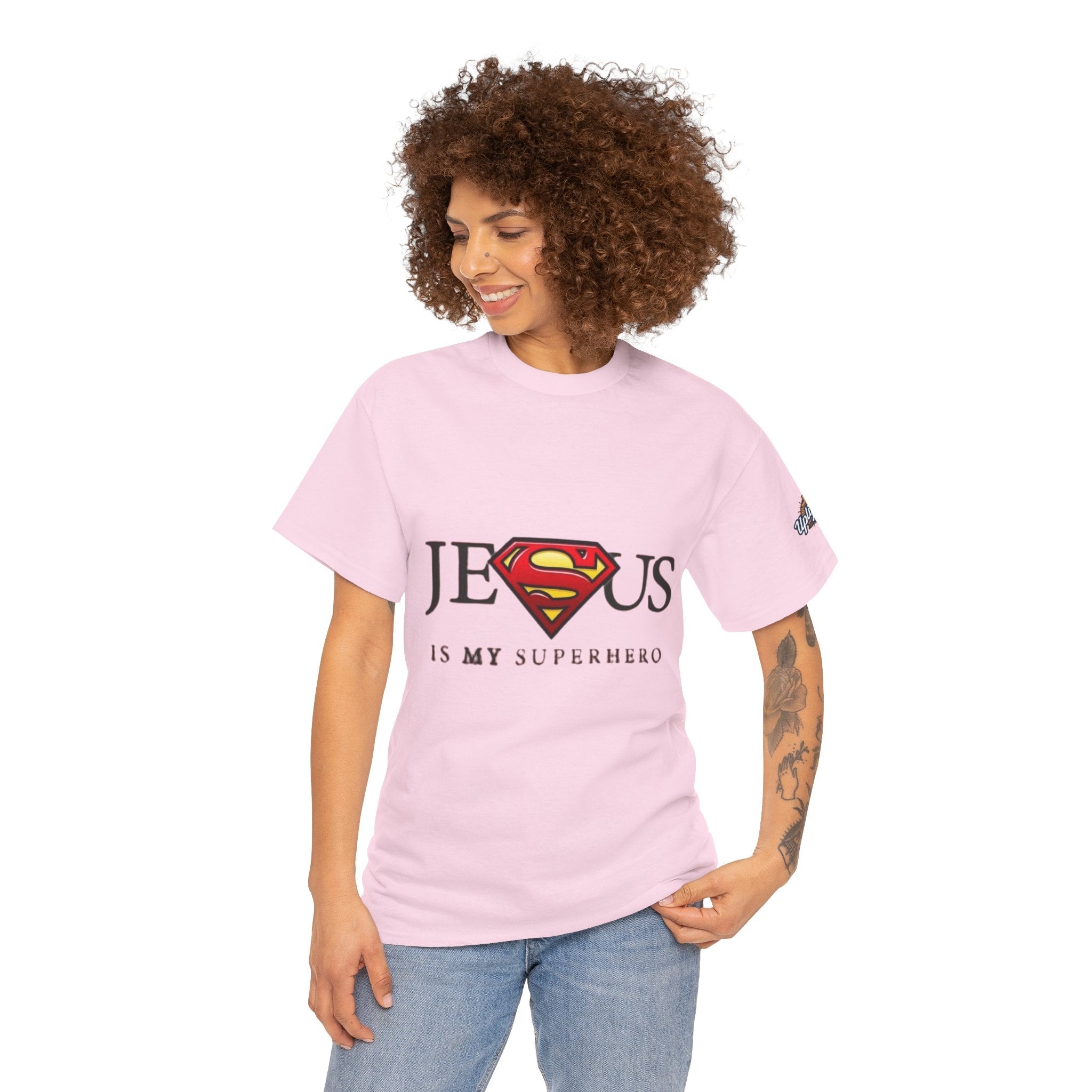 Jesus Is My Superhero T-Shirt — Faith-Based Superman-Inspired Tee Printify