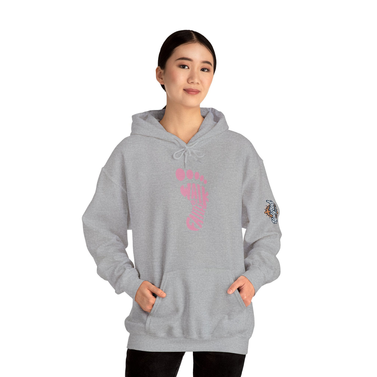 Walk By Faith Footprint Hoodie Printify