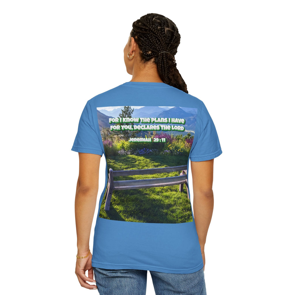 Bible Verse Unisex Garment-Dyed T-shirt  - Jeremiah 29 : 11 Printify