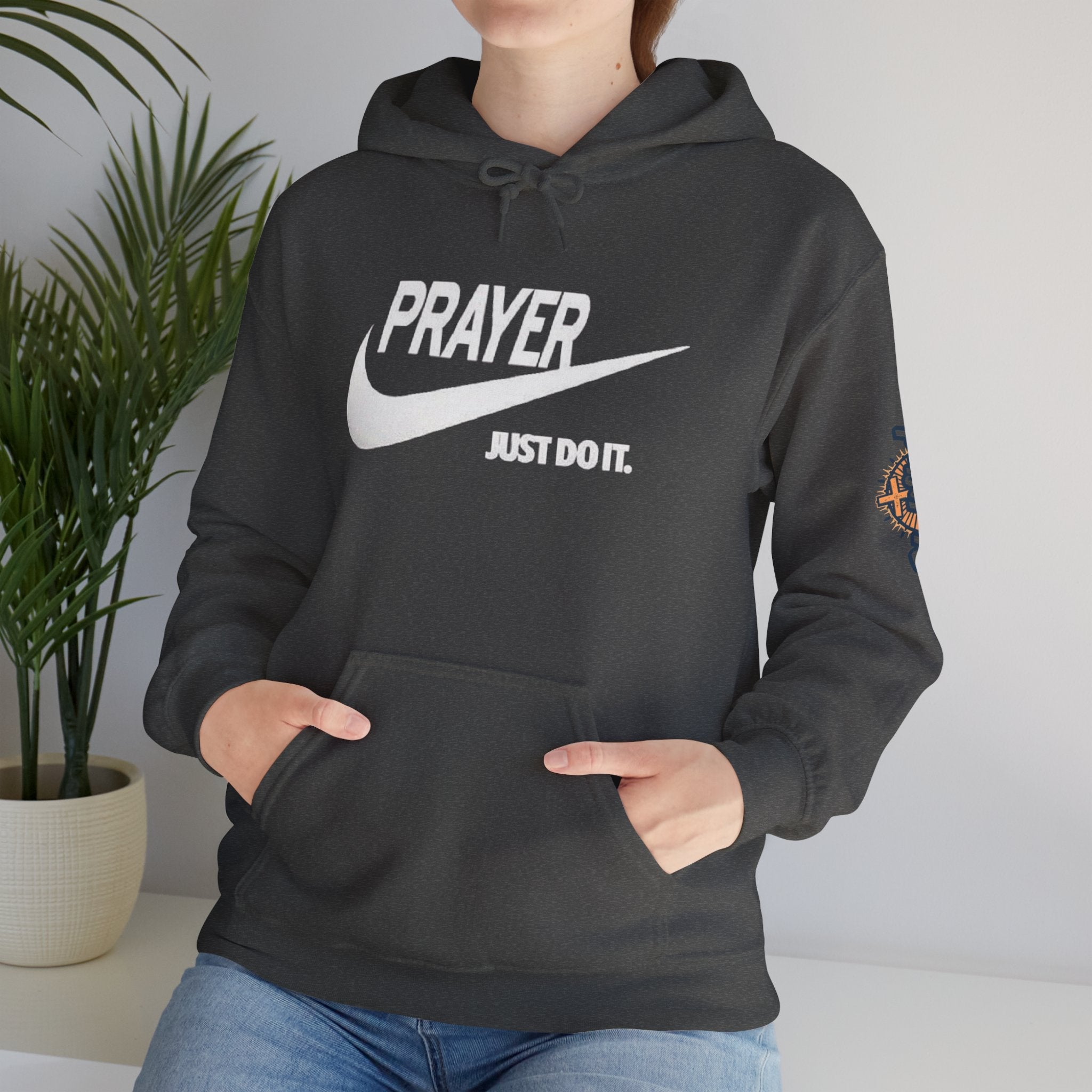Prayer Just Do It Hoodie - Funny Christian Nike Parody Hoodie - Faith Gear Printify
