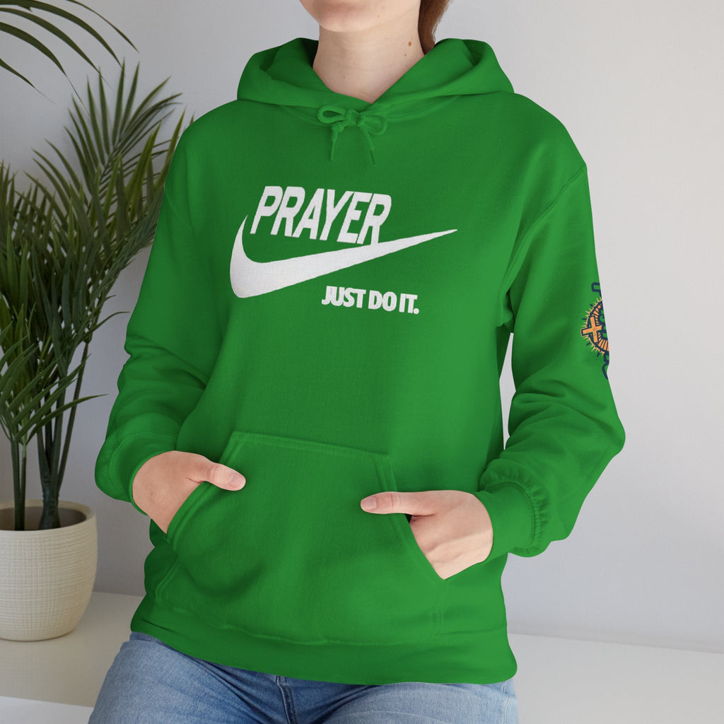 Prayer Just Do It Hoodie - Funny Christian Nike Parody Hoodie - Faith Gear Printify