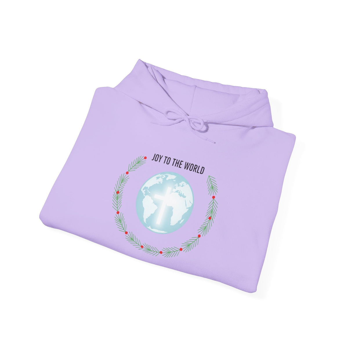 Joy to the World Hoodie – Wreath Earth Nativity Christian Christmas Sweatshirt for Isaiah 9:6 Holiday Faith & Festive Joy Printify
