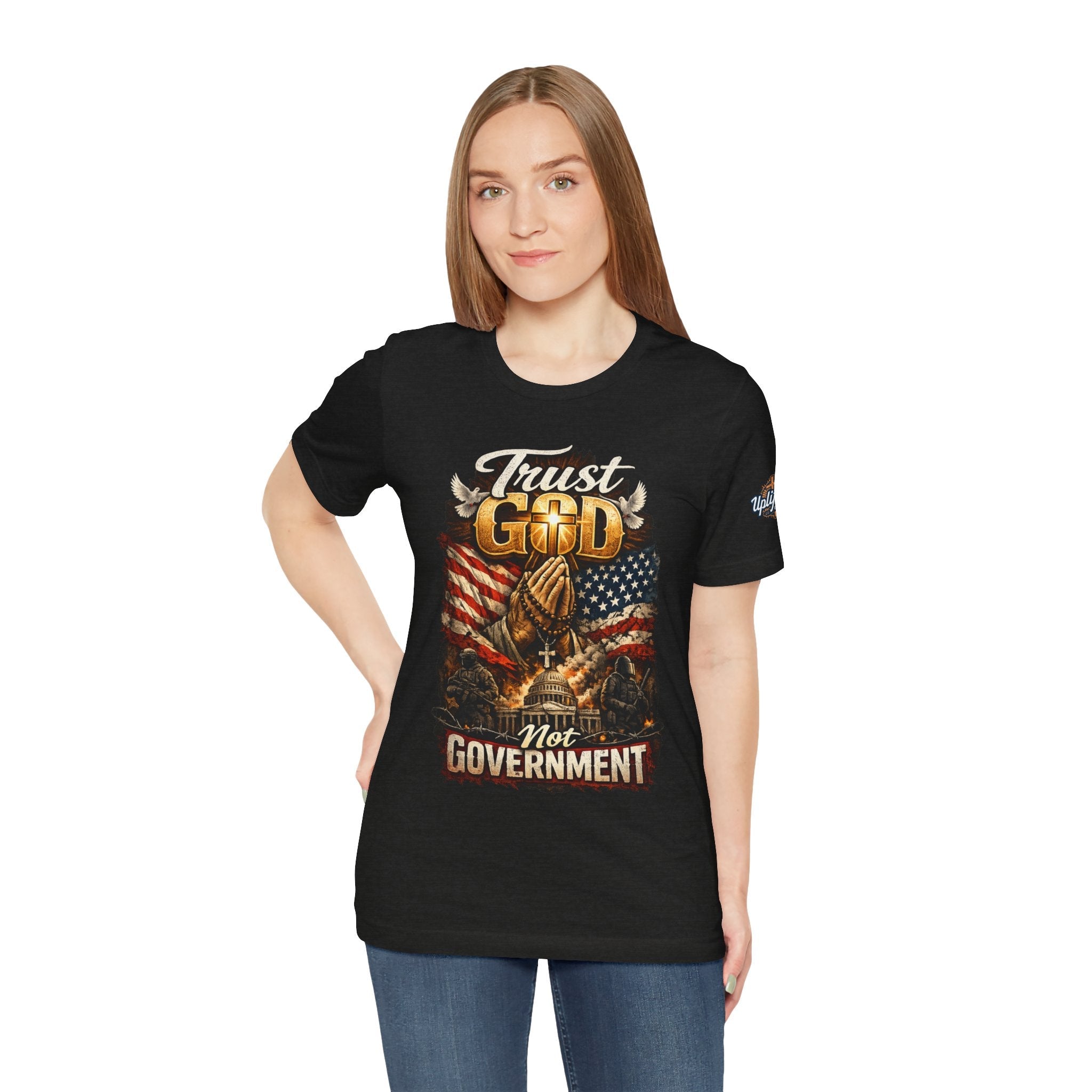 Trust God Not Government T-Shirt — Vintage Patriotic Christian Tee Printify