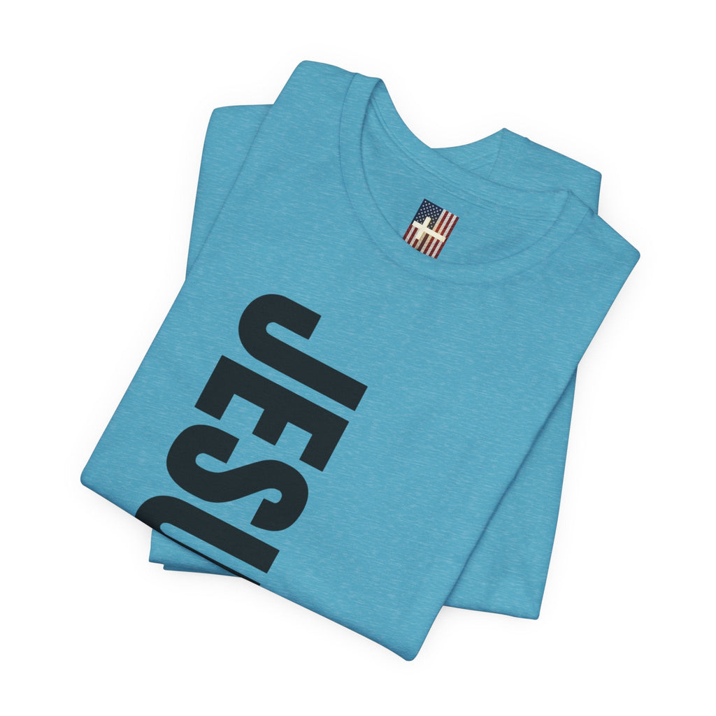 Jesus Is King T-shirt | Modern Typographic Cross Christian T-shirt Printify