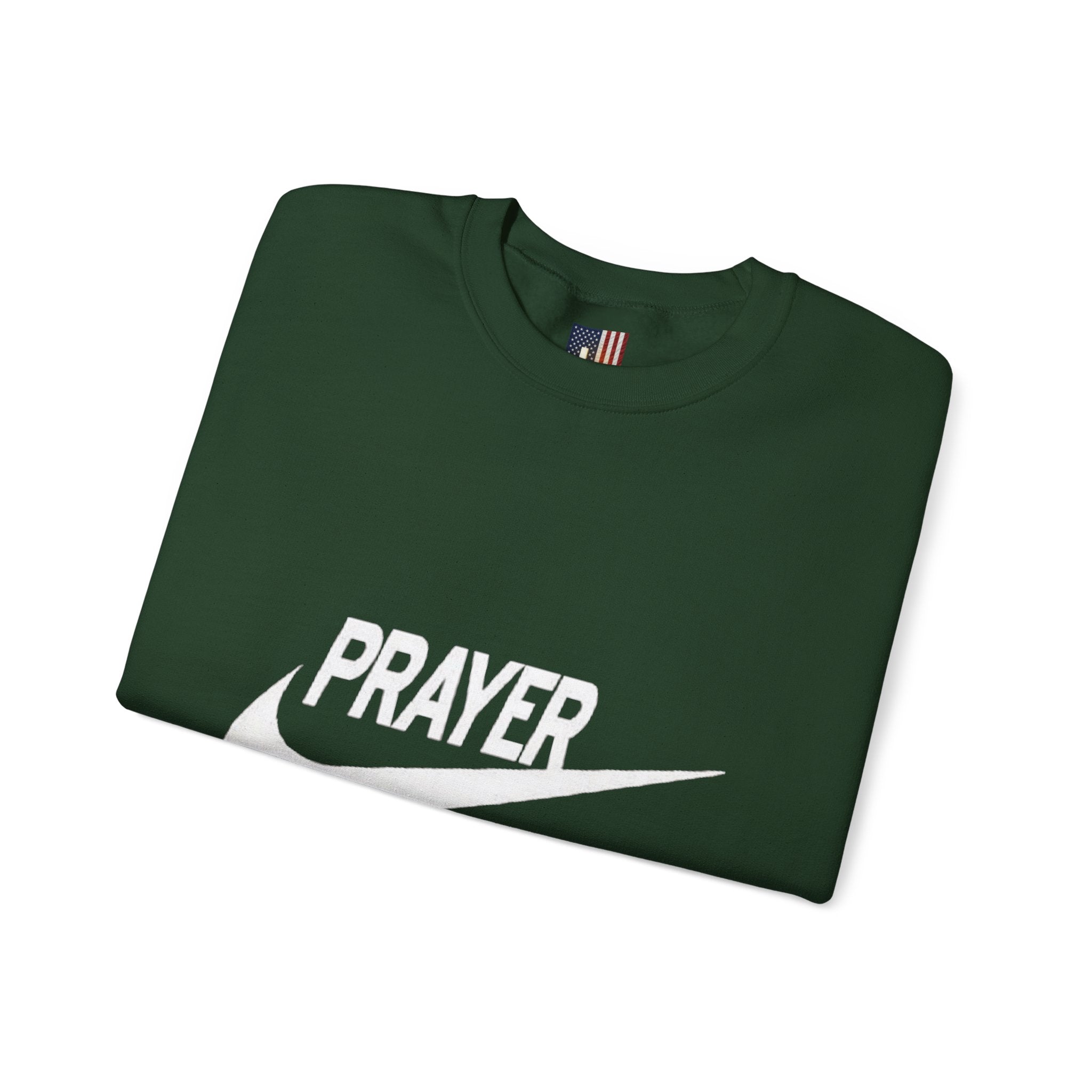 Prayer Just Do It Sweatshirt - Funny Christian Nike Parody Sweatshirt - Faith Gear Printify