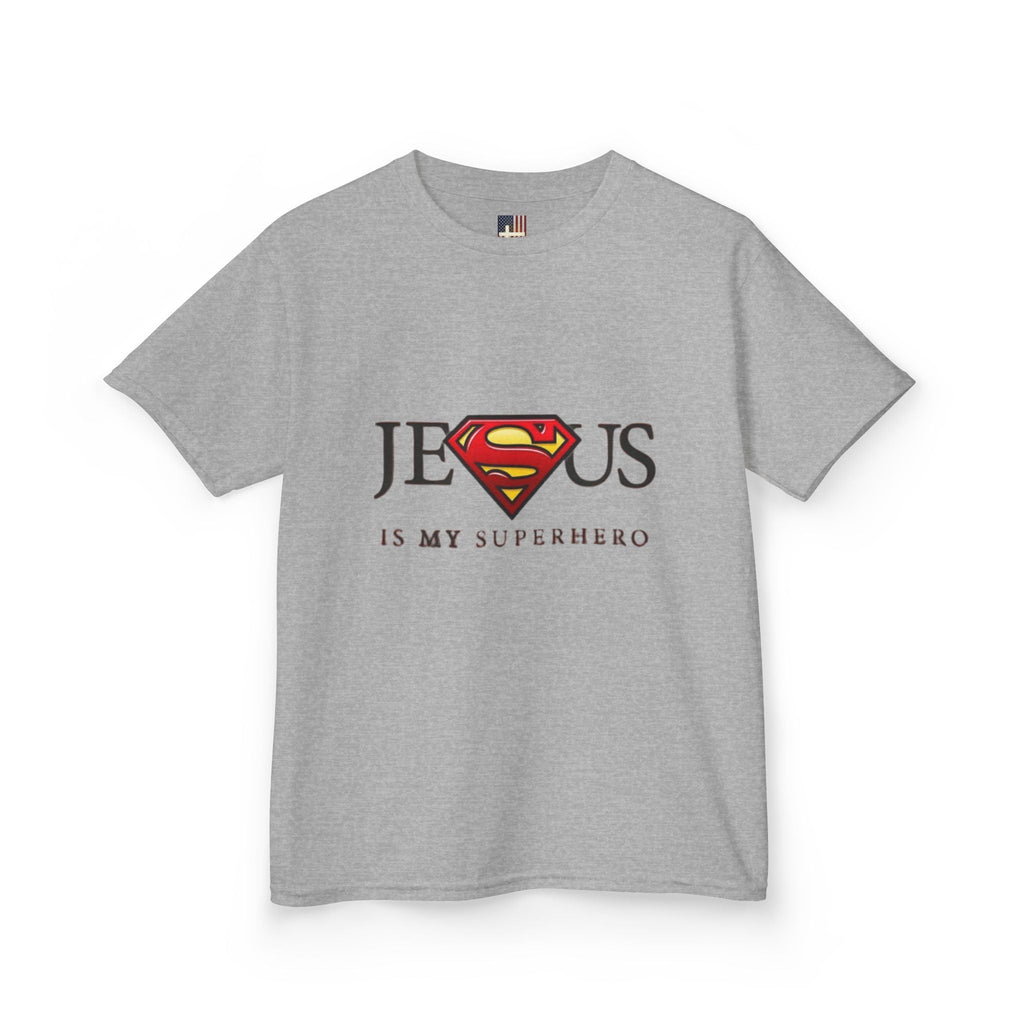 Jesus Is My Superhero T-Shirt — Faith-Based Superman-Inspired Tee Printify