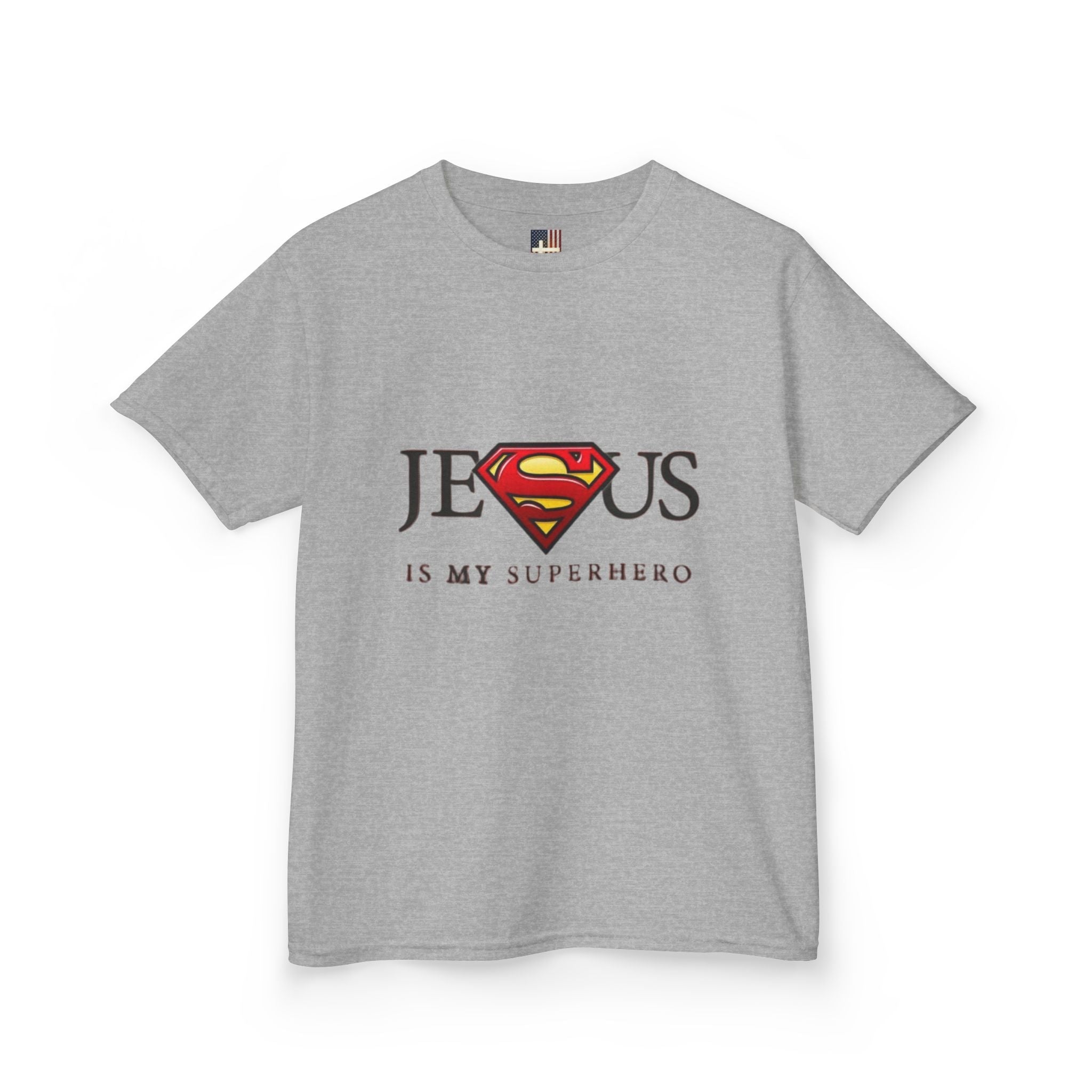 Jesus Is My Superhero T-Shirt — Faith-Based Superman-Inspired Tee Printify