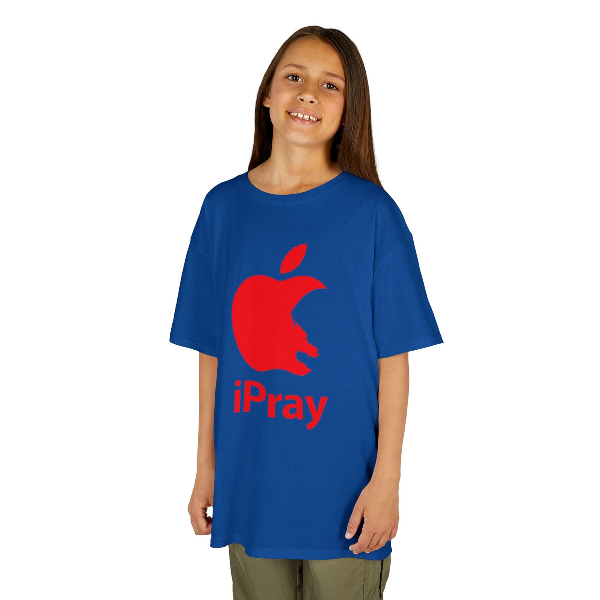 Kids Graphic Tee — Red iPray Logo Prayer Shirt for Children Printify