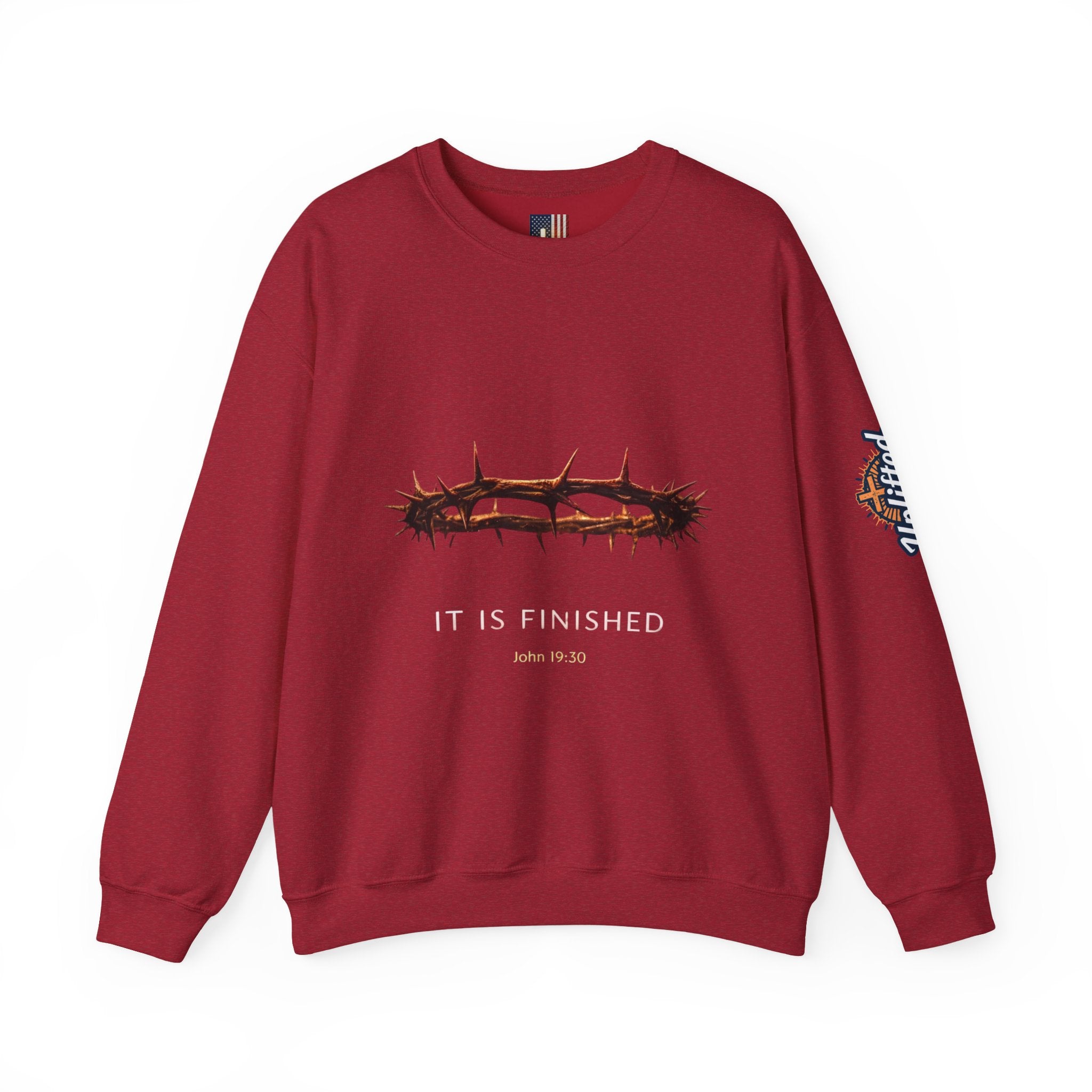 It Is Finished Crown of Thorns Sweatshirt — Christian John 19:30 Faith Sweatshirt Printify