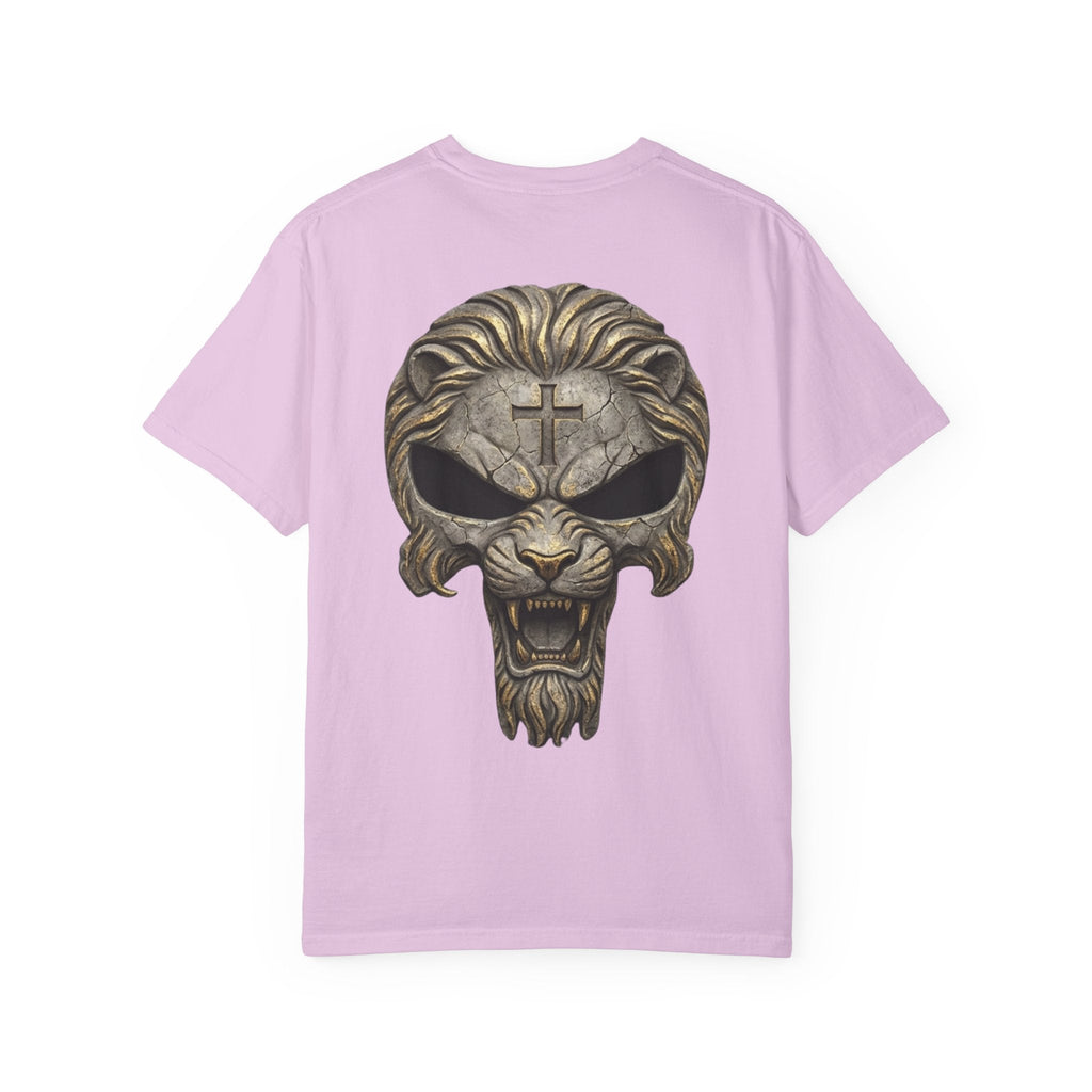 Lion of Judah Skull Christian T-shirt - Warrior Faith Cross T-shirt Printify