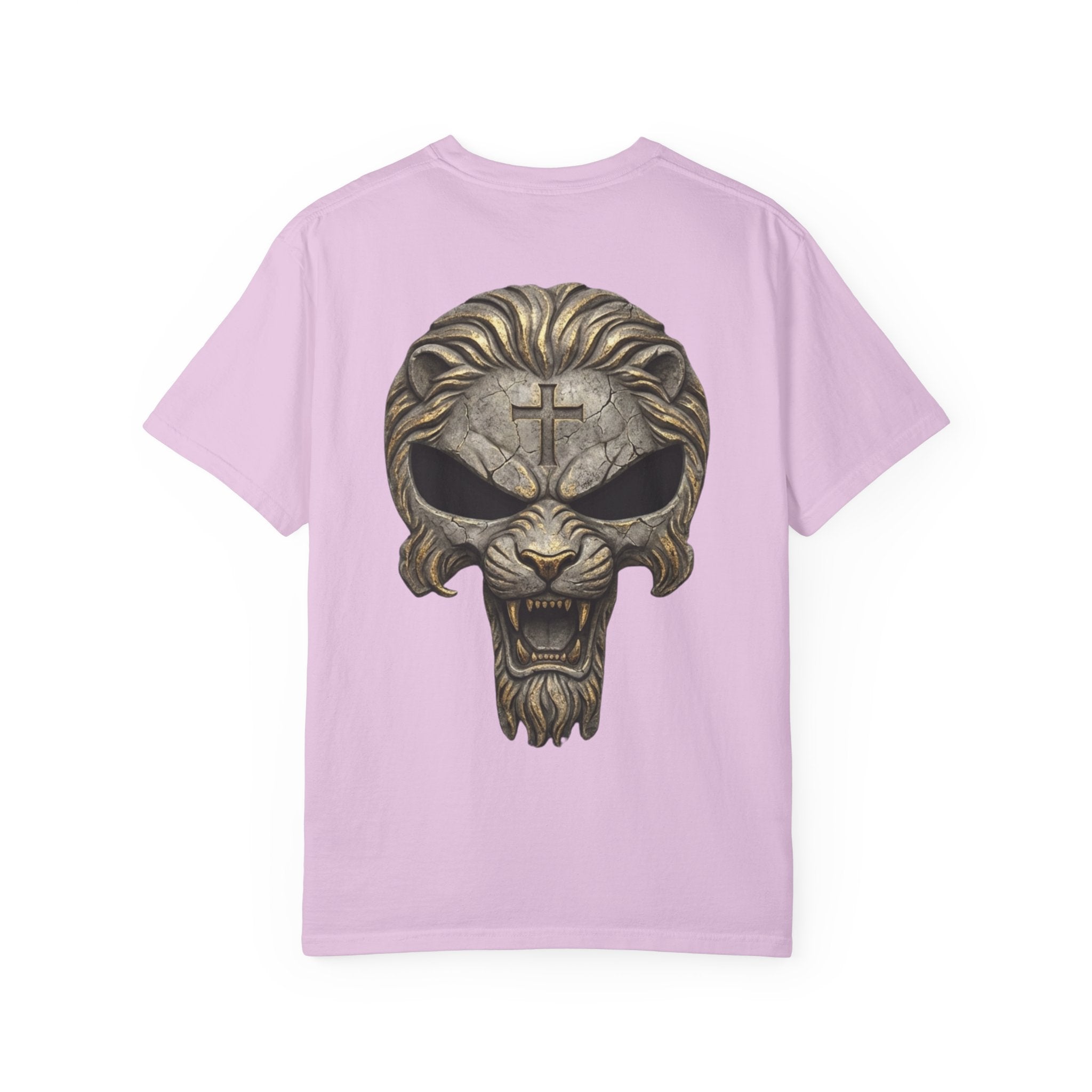 Lion of Judah Skull Christian T-shirt - Warrior Faith Cross T-shirt Printify
