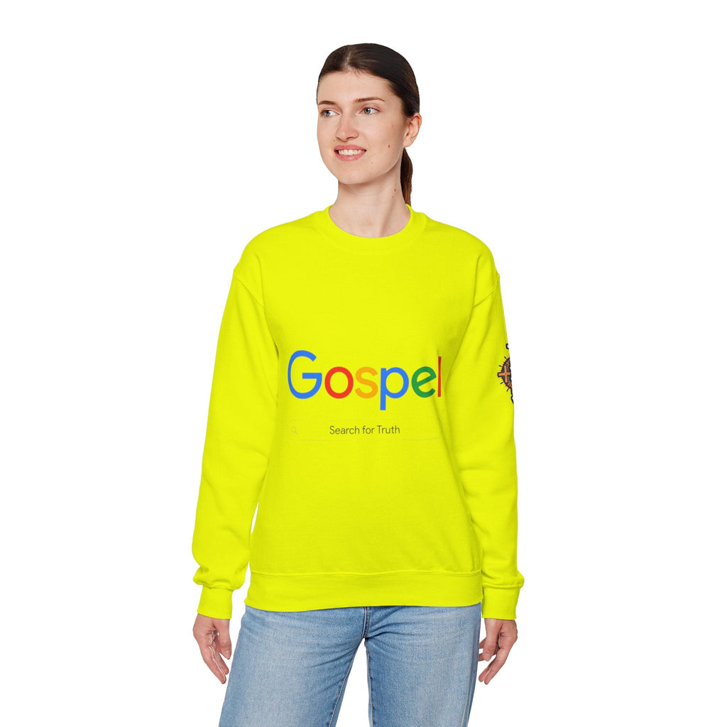 Gospel Graphic Sweatshirt — "Gospel" Colorful Logo Christian Sweatshirt Printify