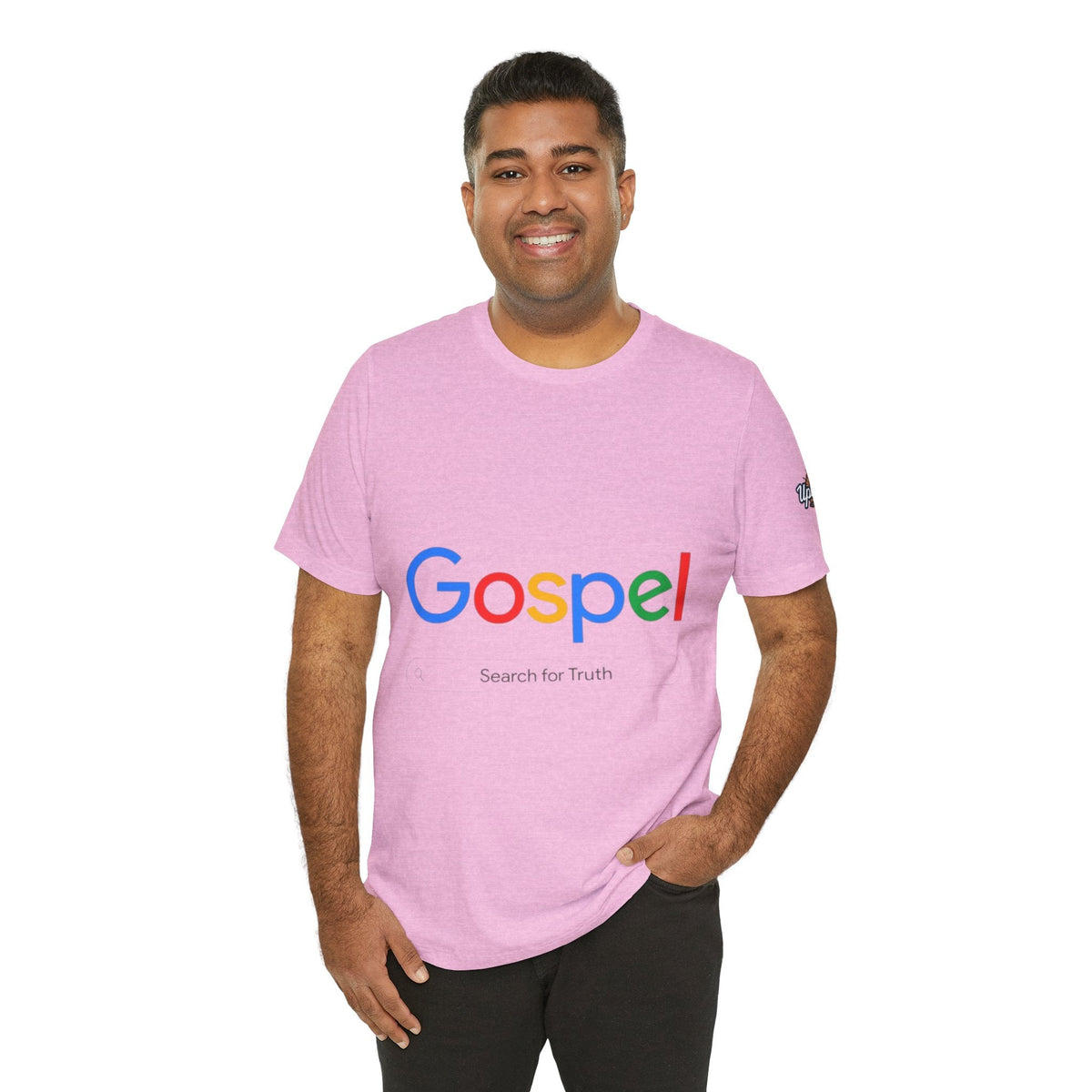 Gospel Graphic Tee — "Gospel" Colorful Logo Christian T-Shirt Printify