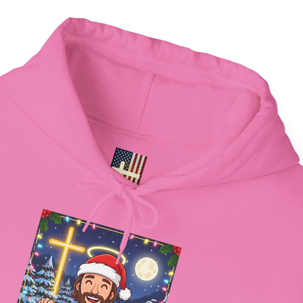🎄 Make Christmas Great Again – Funny Christian Hoodie | Jesus Holding Banner | Faith-Based Holiday Parody Tee | Uplifted Gear Printify