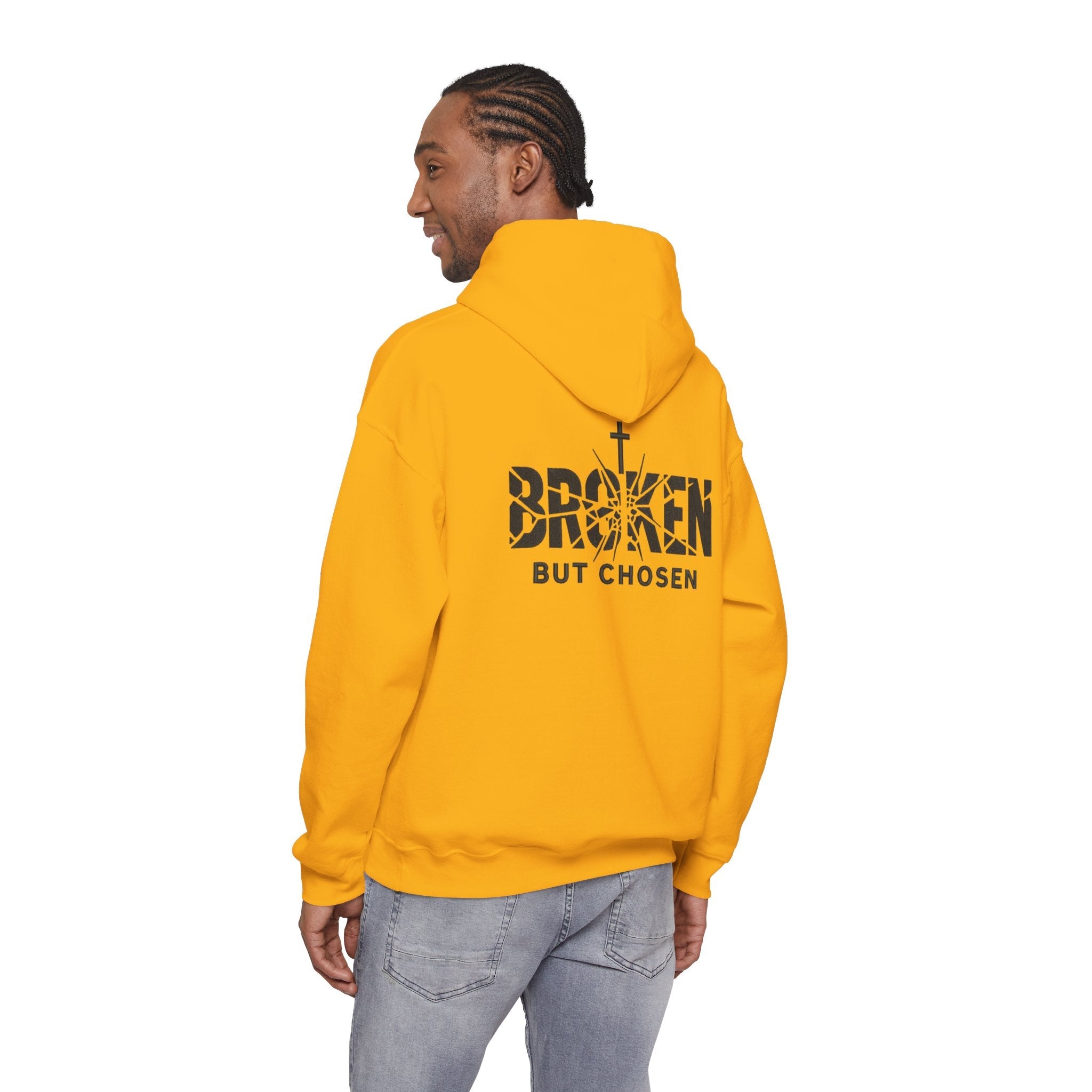 Broken But Chosen Hoodie — Christian Faith Graphic Sweatshirt Printify