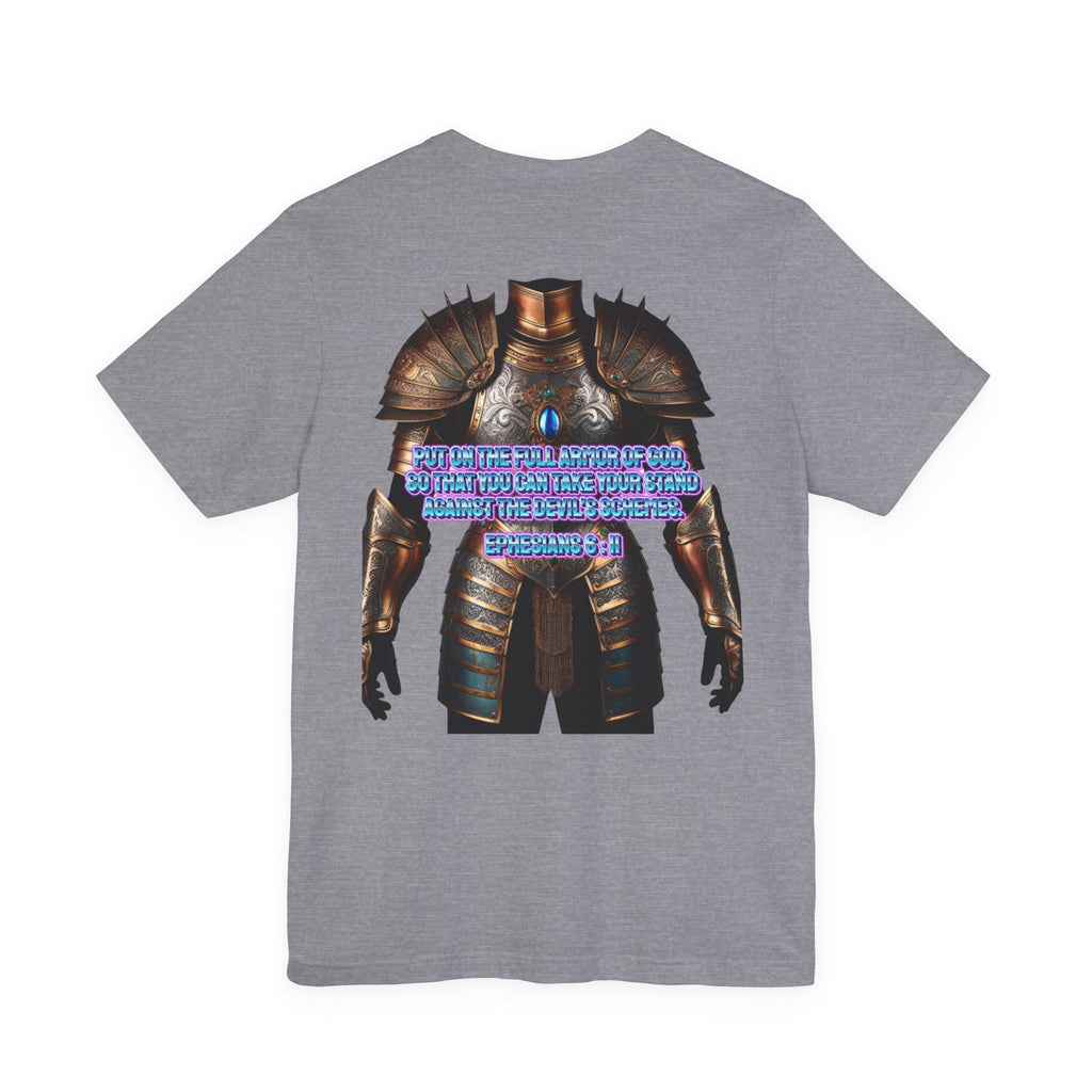 Religious Graphic Tee with Armor Of God Design Unisex Jersey Short Sleeve Tee Printify