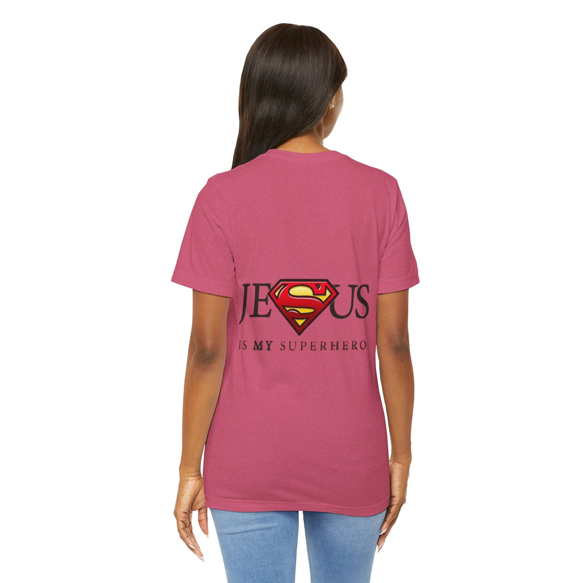 Jesus Is My Superhero T-Shirt — Faith-Based Superman-Inspired Tee Printify