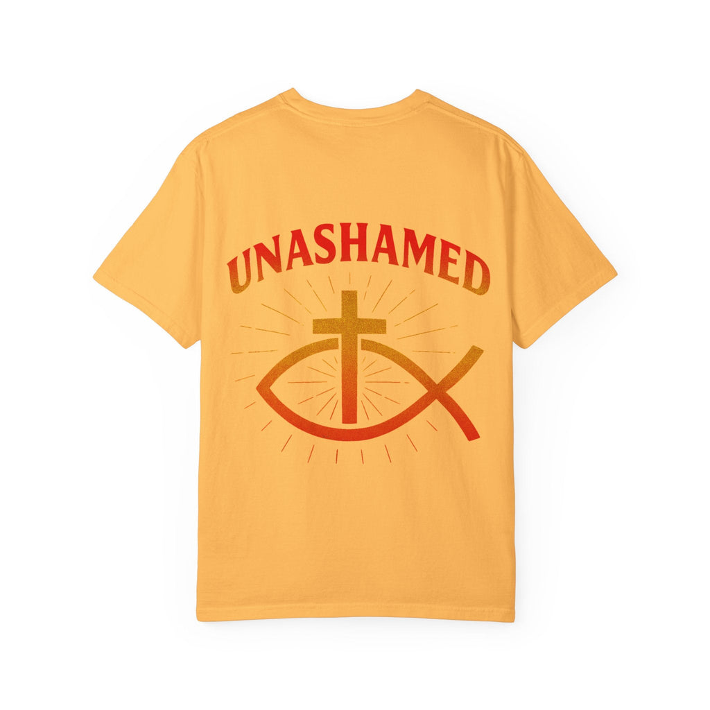 Unashamed T-shirt – Ichthys Jesus Fish & Cross Christian Sweatshirt for Romans 1:16 Bold Faith Printify