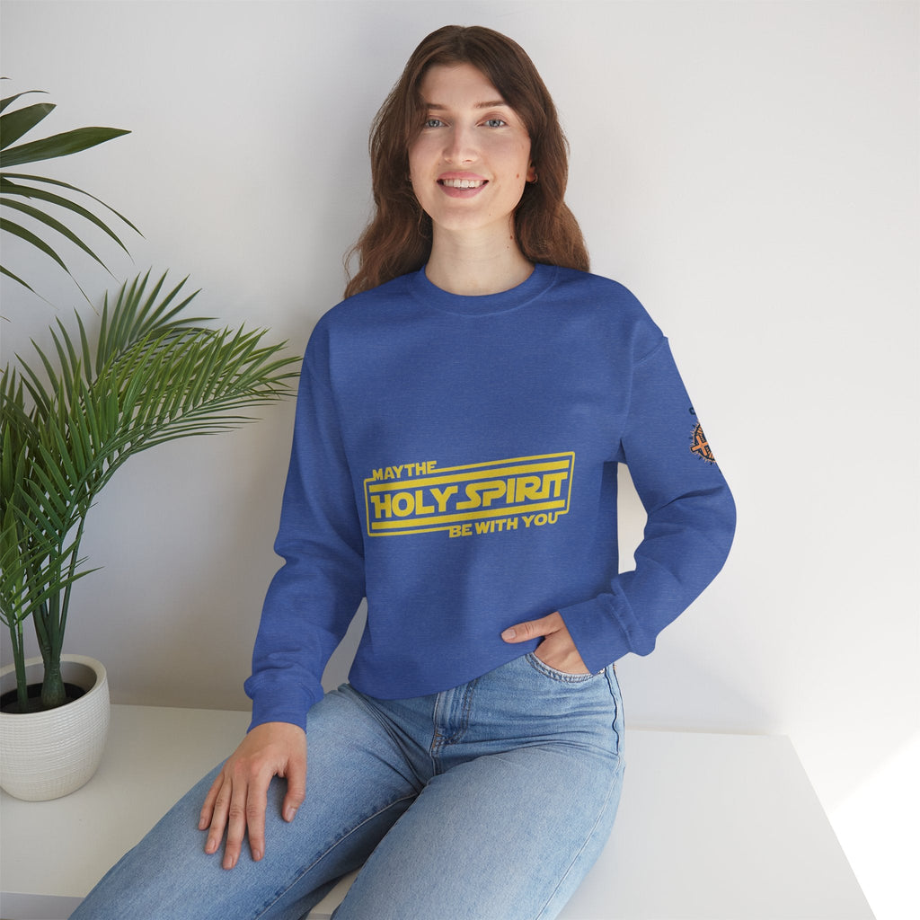 May the Holy Spirit Be With You Sweatshirt - Christian Star Wars Parody Sweatshirt Printify
