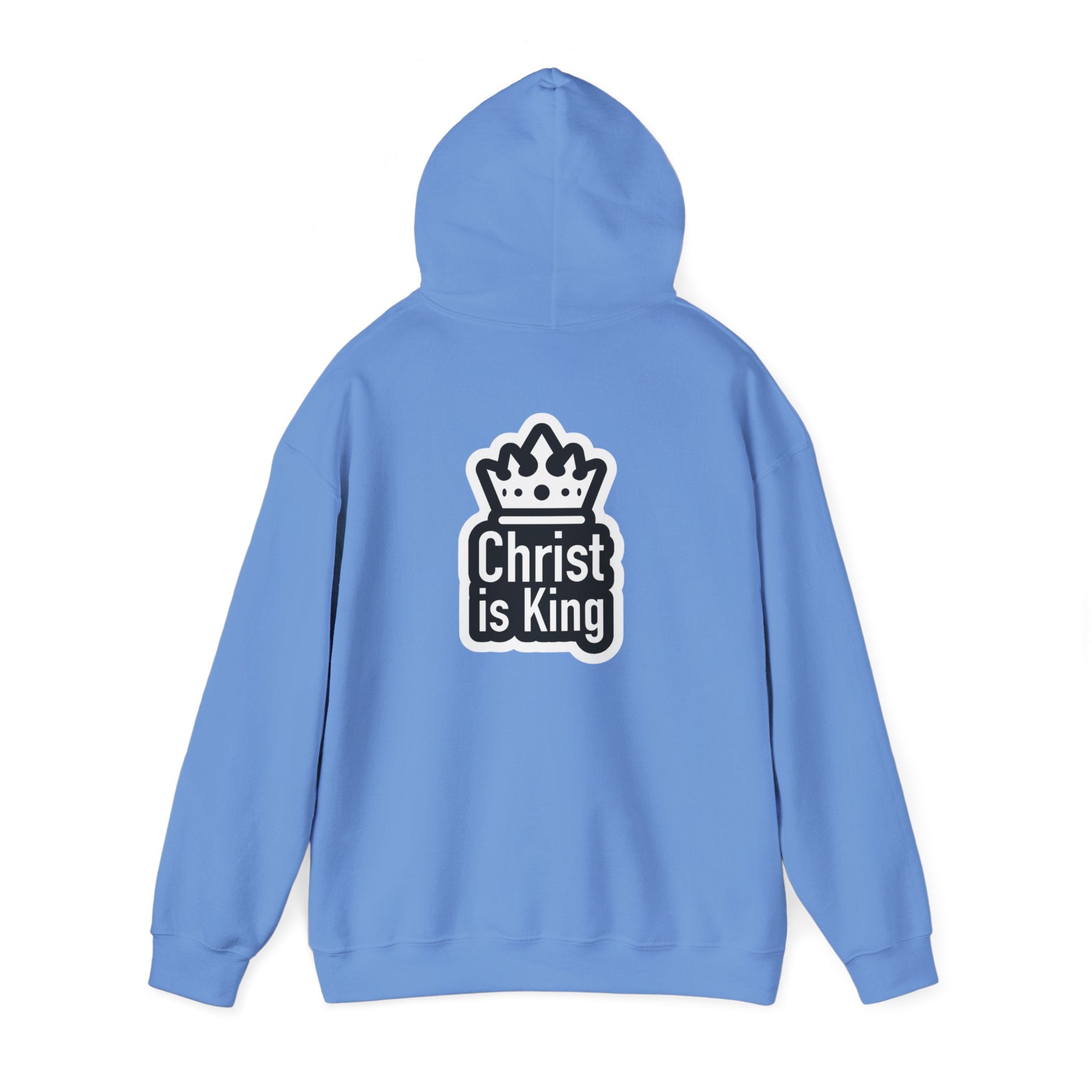 Christ is King Hoodie – Bold Crown & Cross Christian Sweatshirt for Unshakable Faith Printify